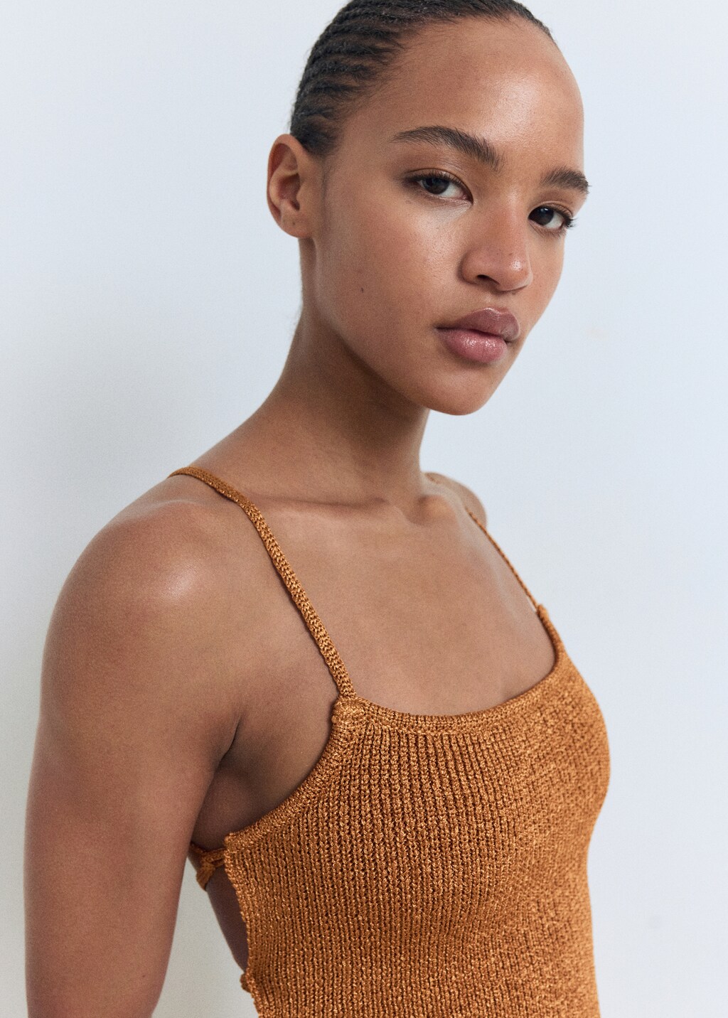 Mango Lurex dress with crossed back