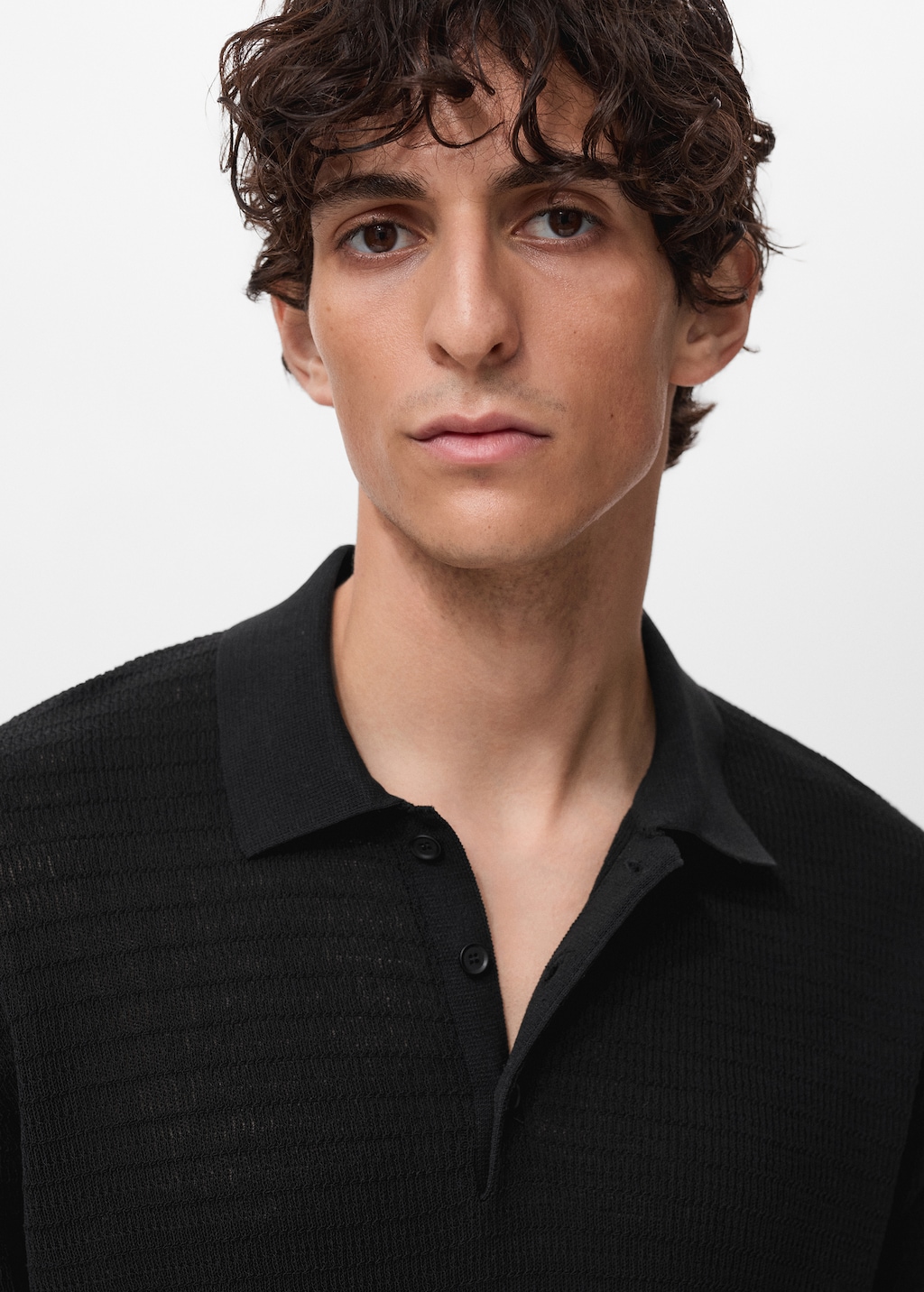 Fine-knit cotton polo shirt