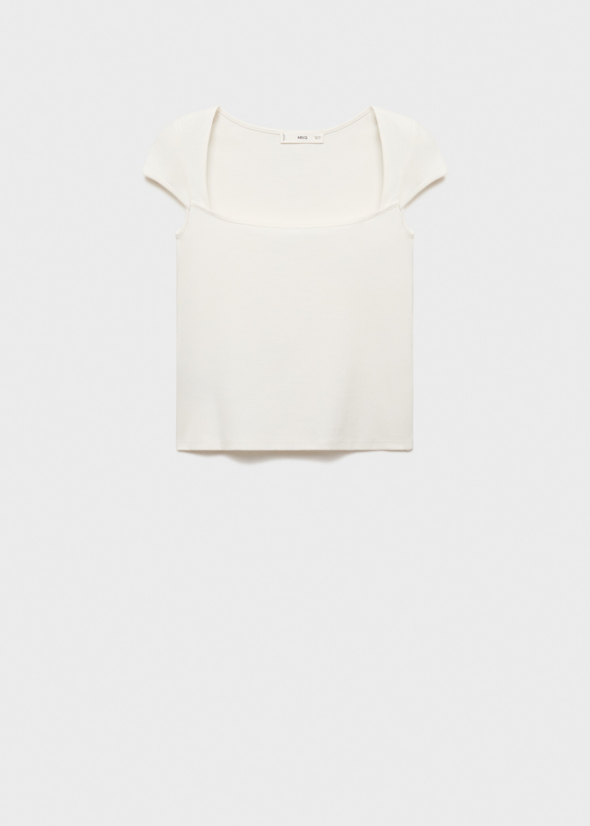 Cotton T-shirt with low neckline - Article without model
