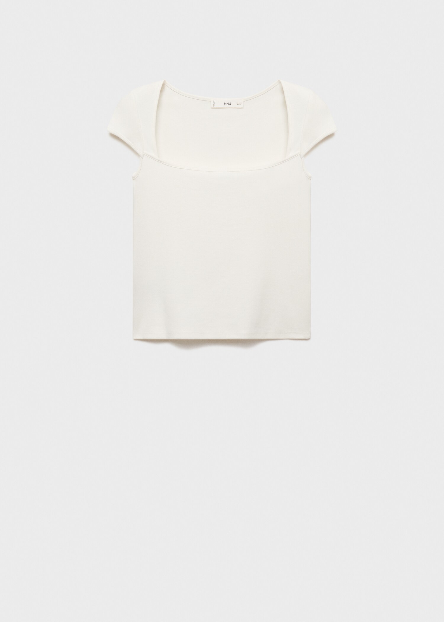 Cotton T-shirt with low neckline - Article without model