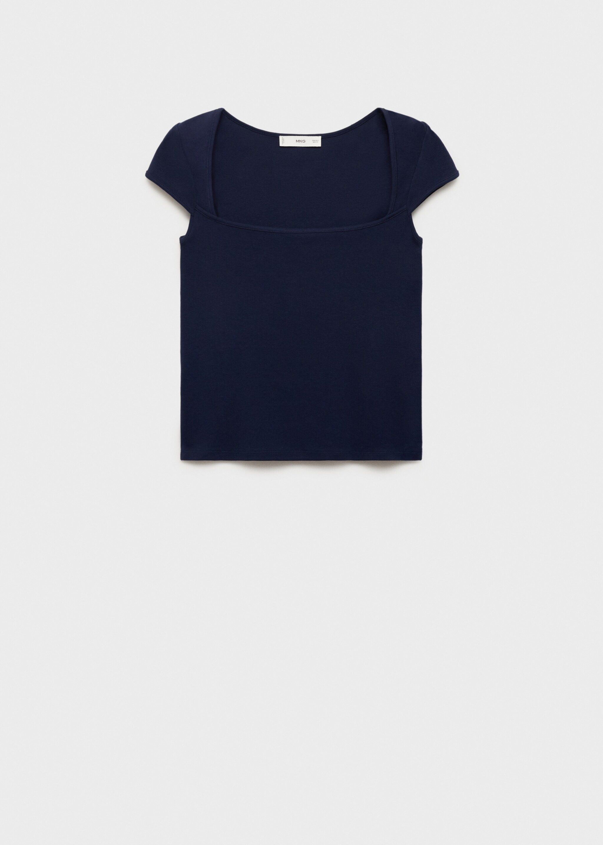 Cotton T-shirt with low neckline - Article without model