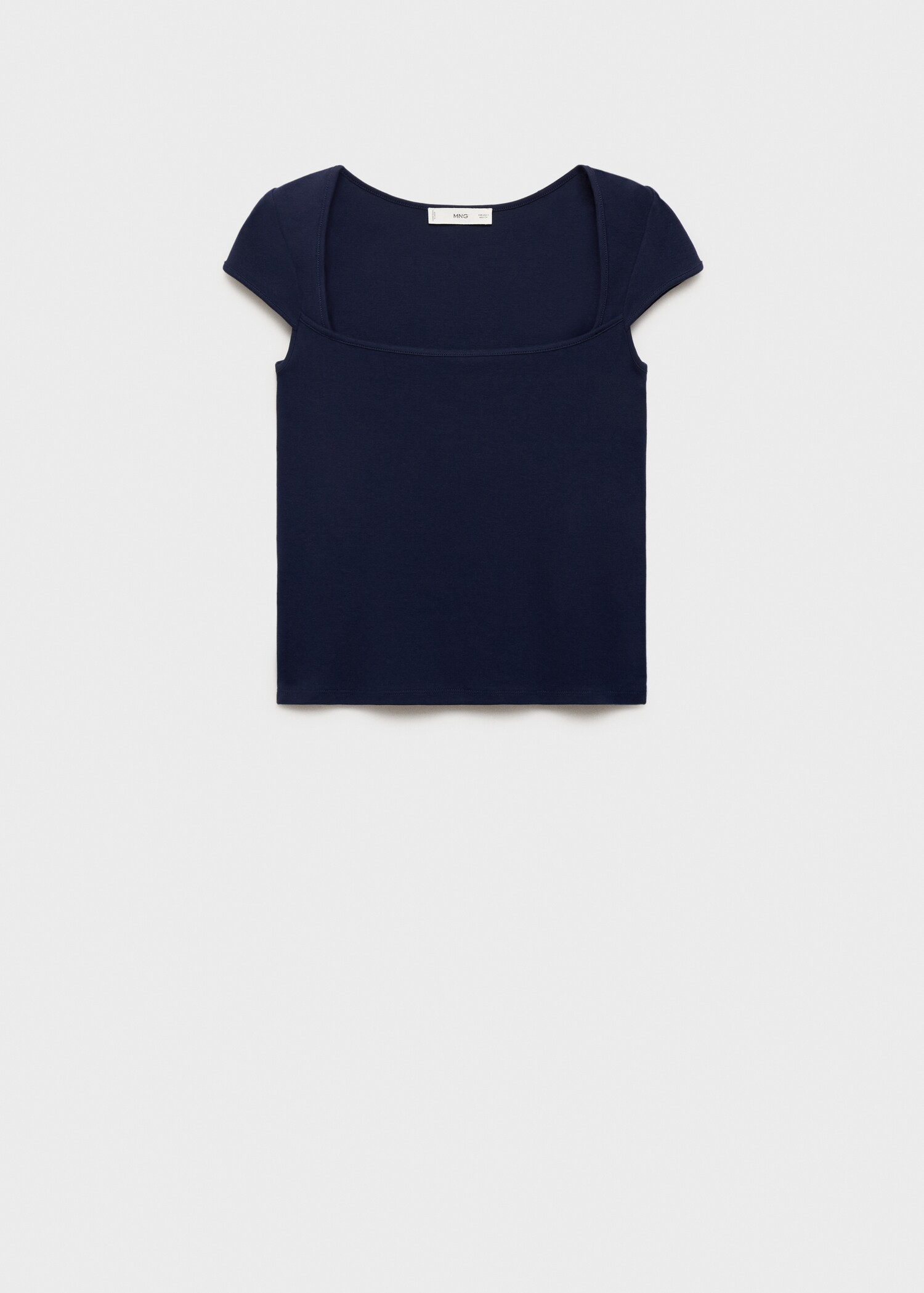 Cotton T-shirt with low neckline - Article without model