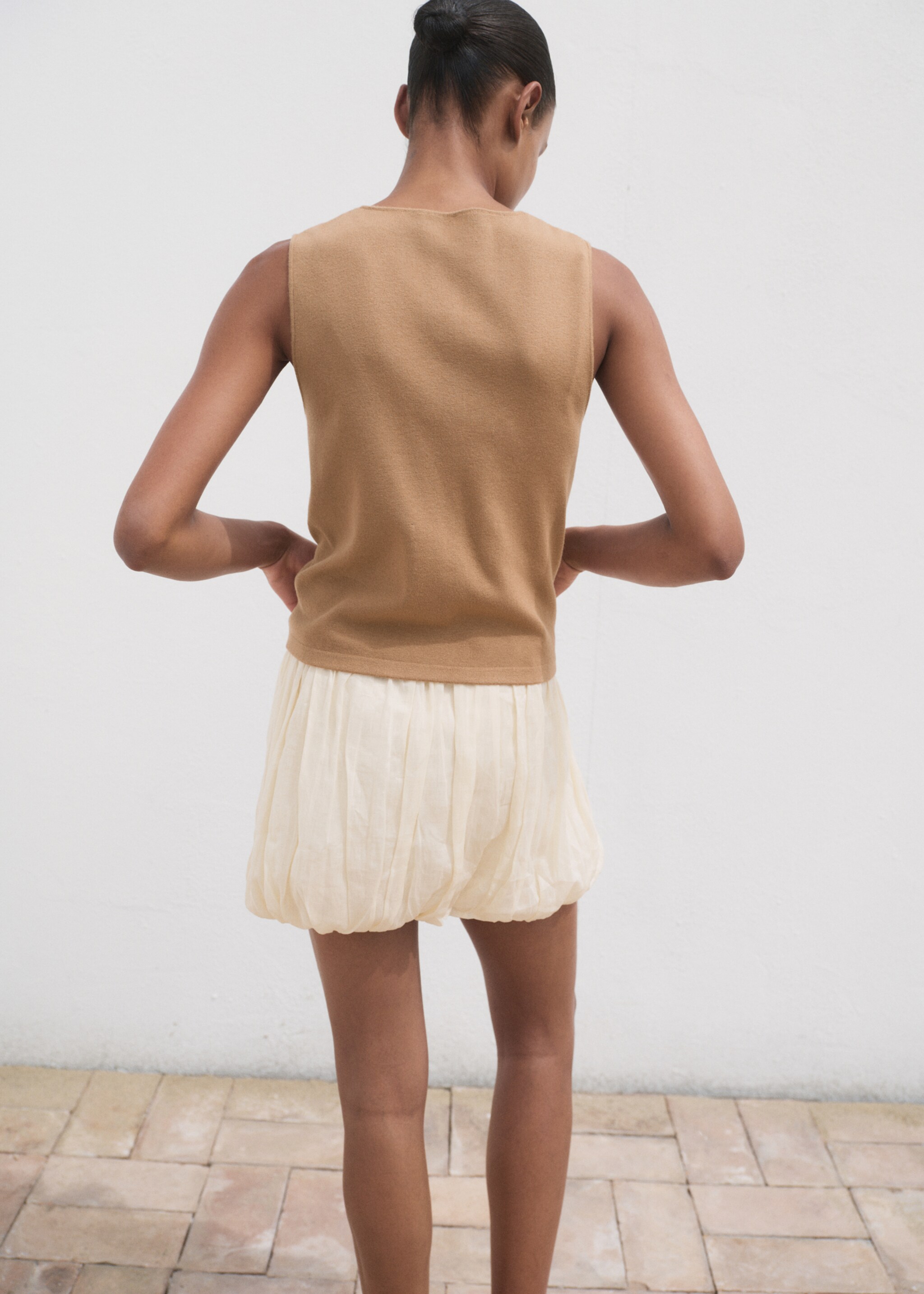 Gilet maille fine boutons - Verso de l’article