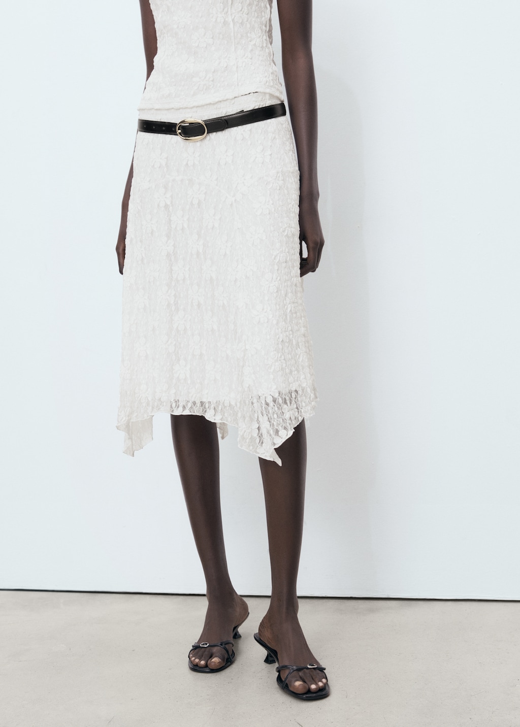 Lace midi skirt