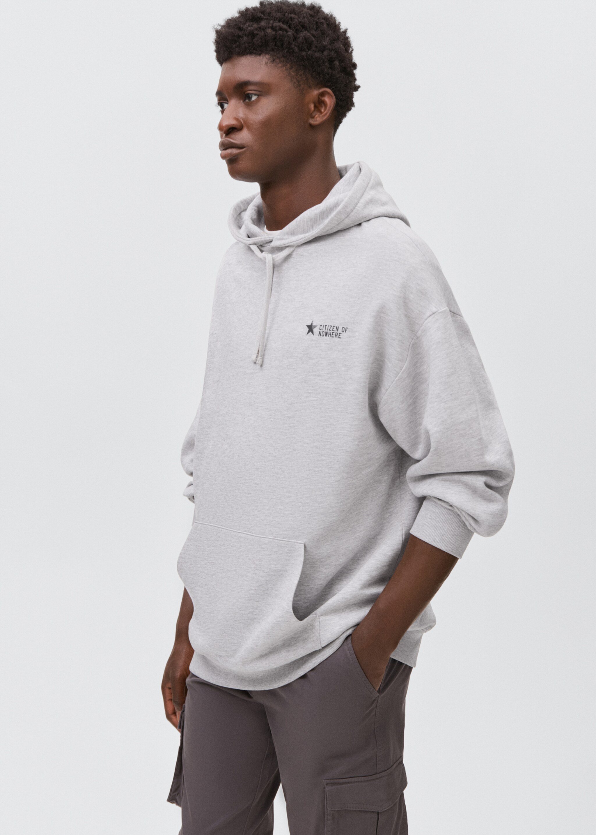 Sweat-shirt imprimé capuche - Plan moyen