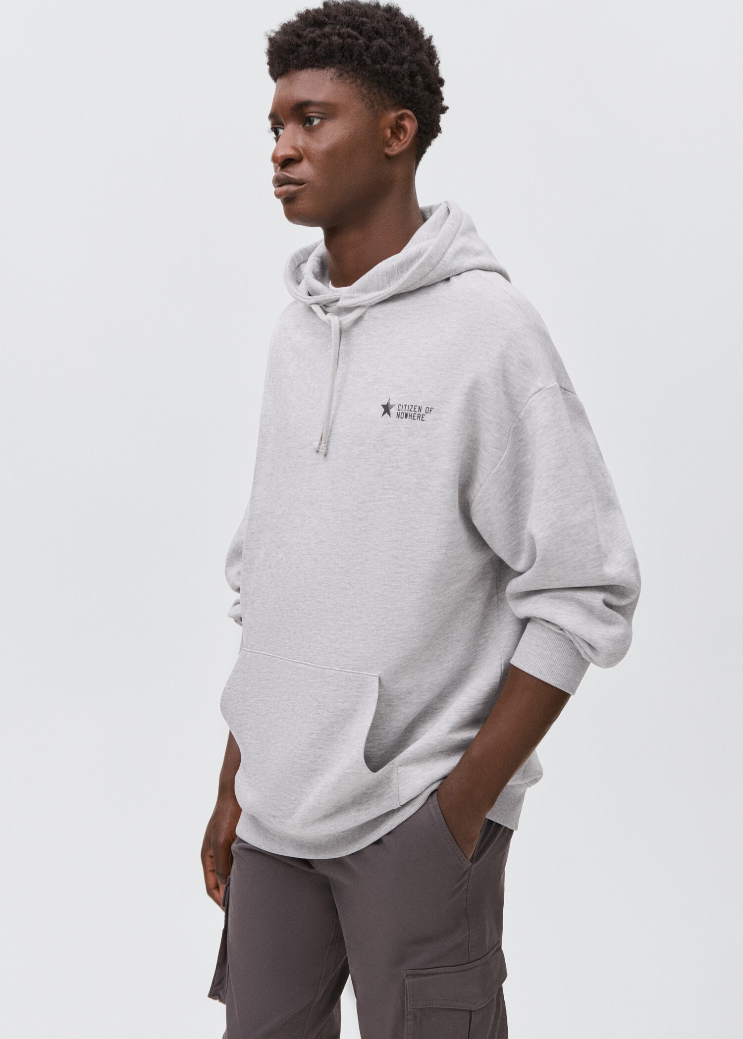 Sweat-shirt imprimé capuche - Plan moyen