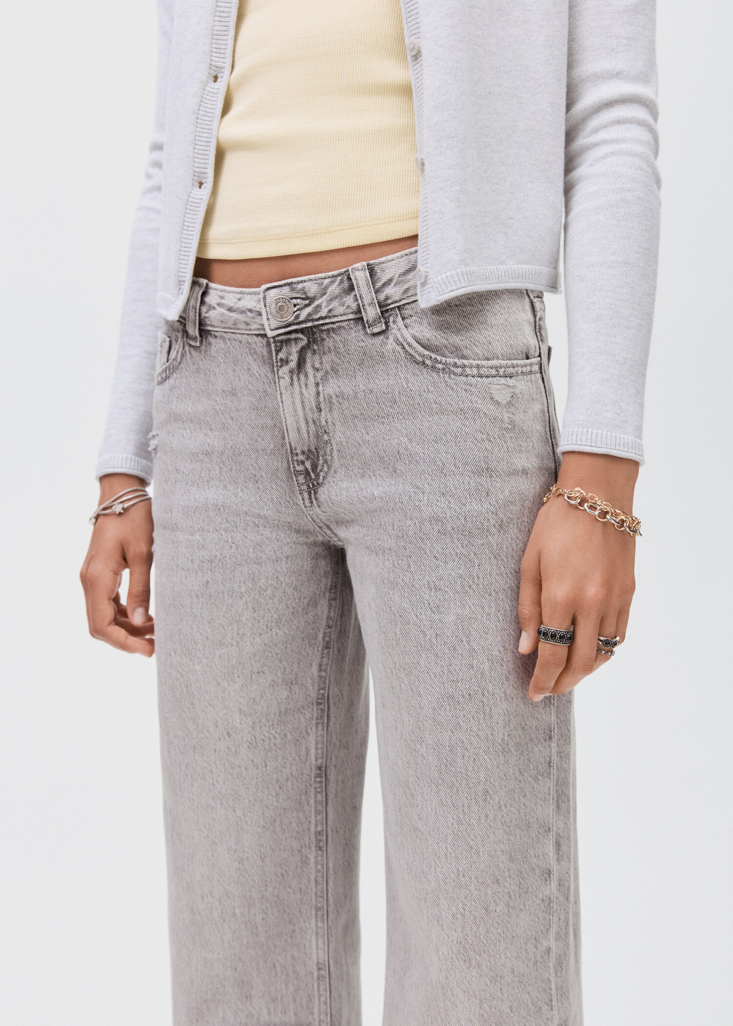 Jeans wideleg bajo vuelto - Detalle del artículo 1