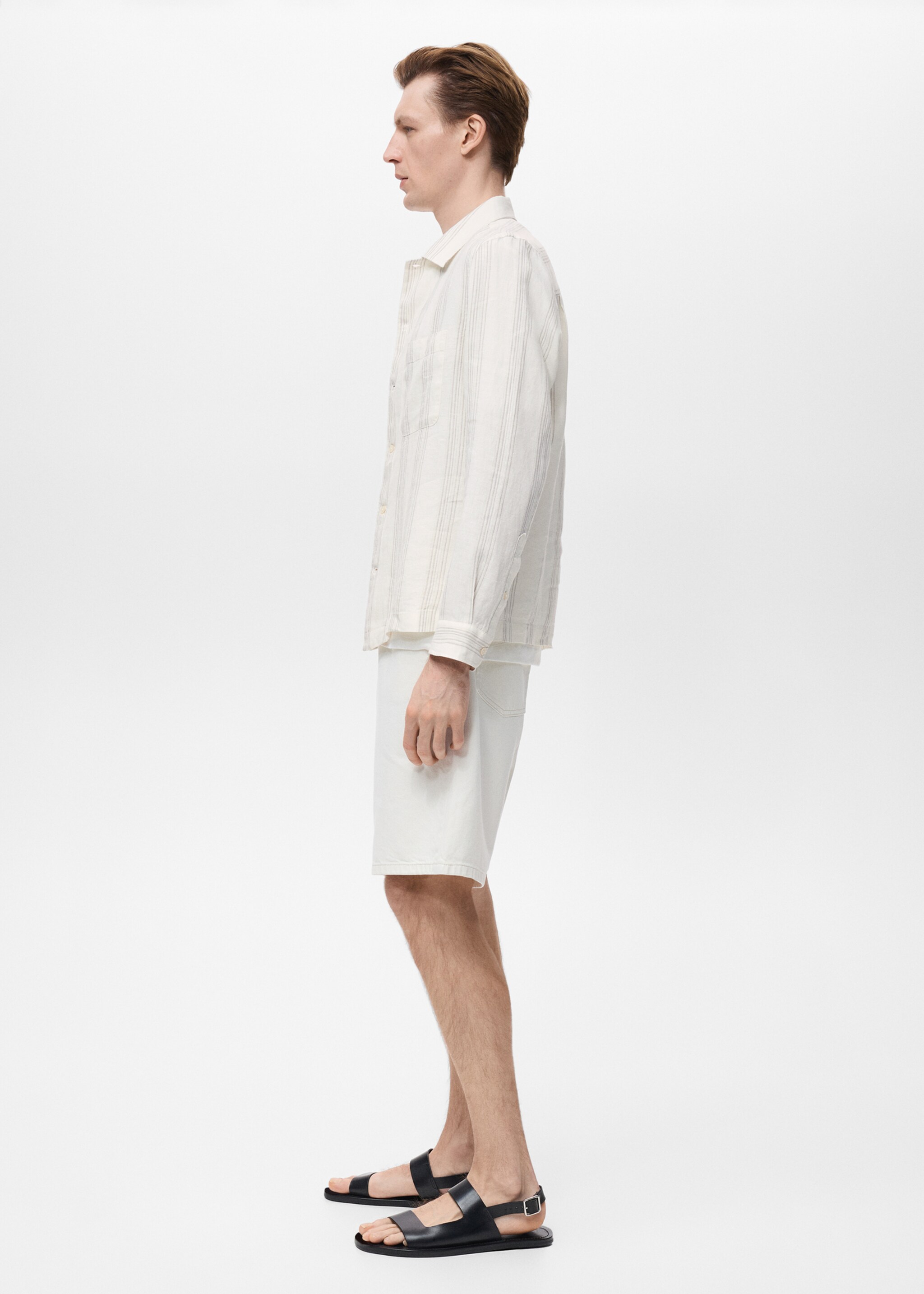 Striped linen overshirt - Details of the article 2