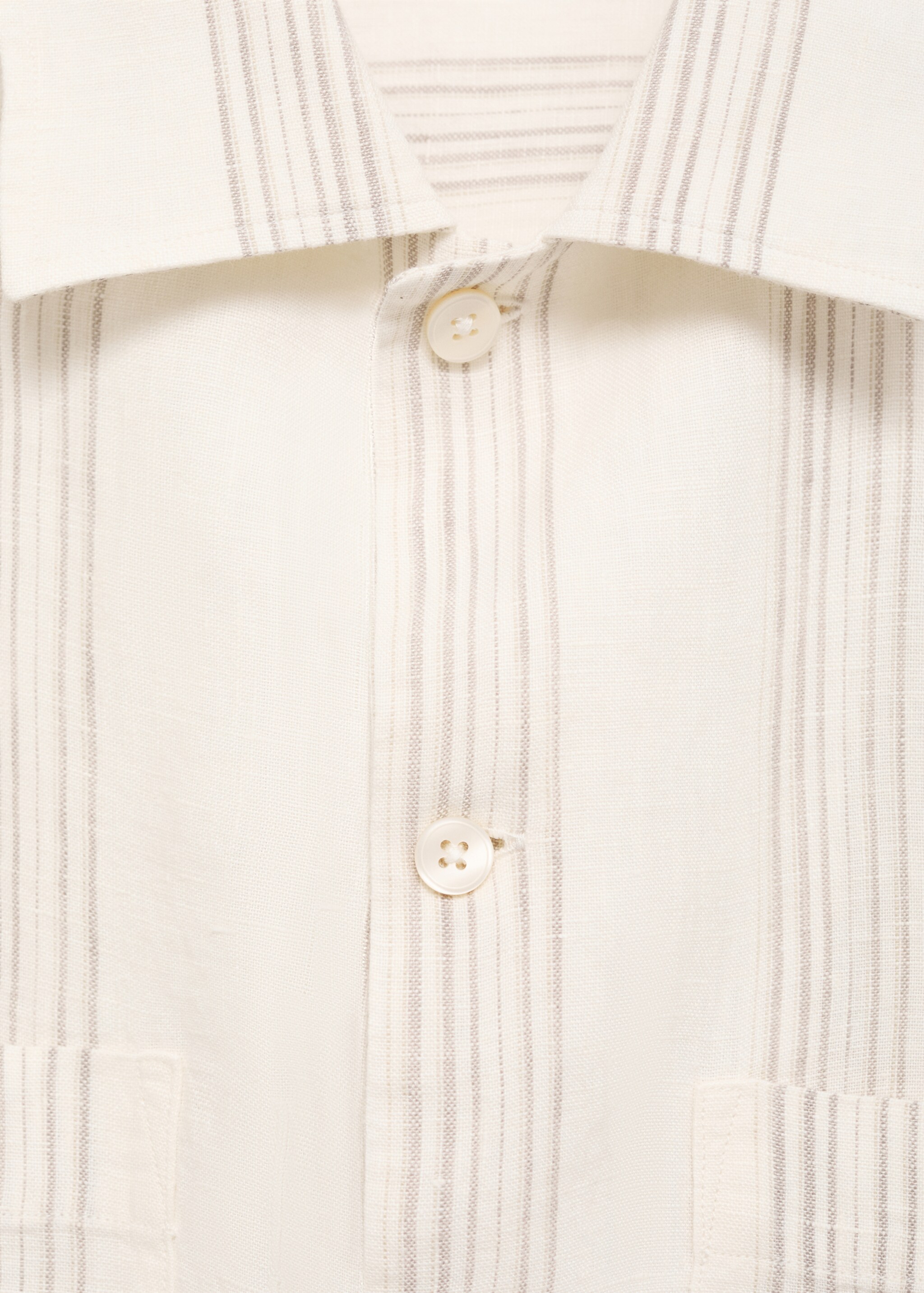 Striped linen overshirt - Details of the article 8