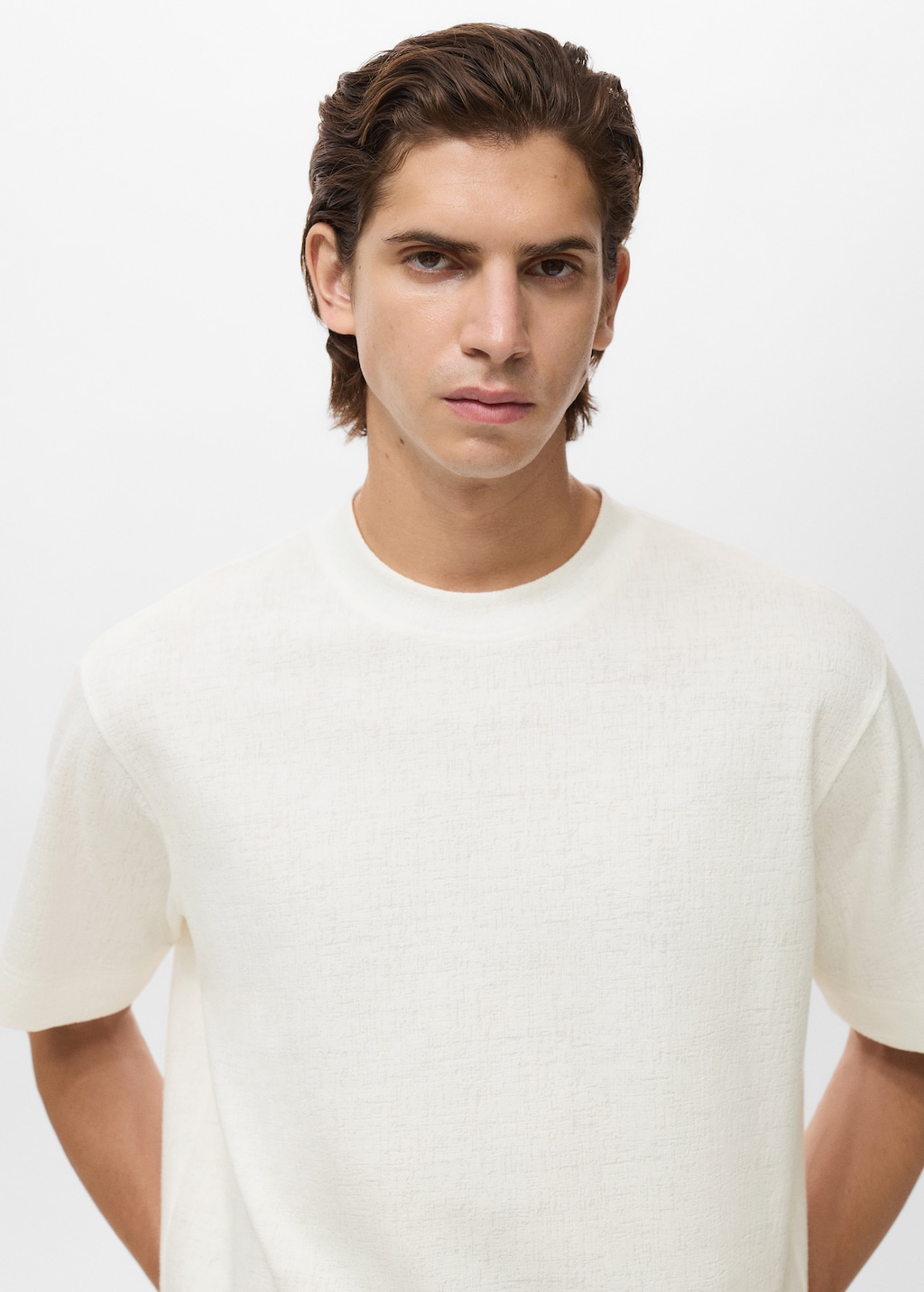 Textured cotton T-shirt - Men | MANGO Mali