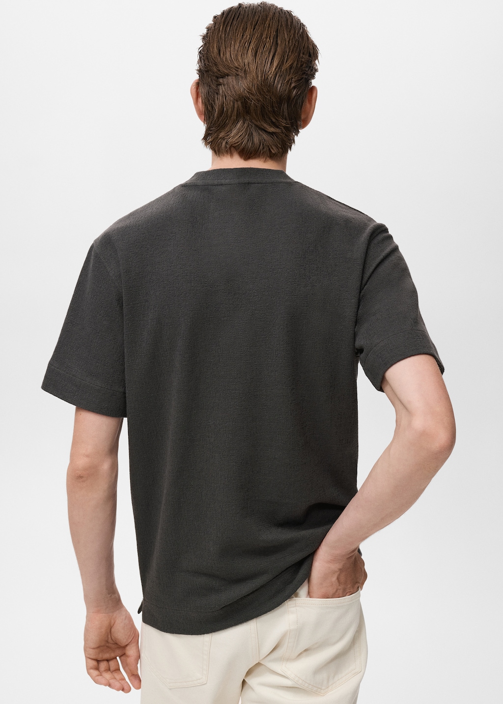 Textured cotton T-shirt