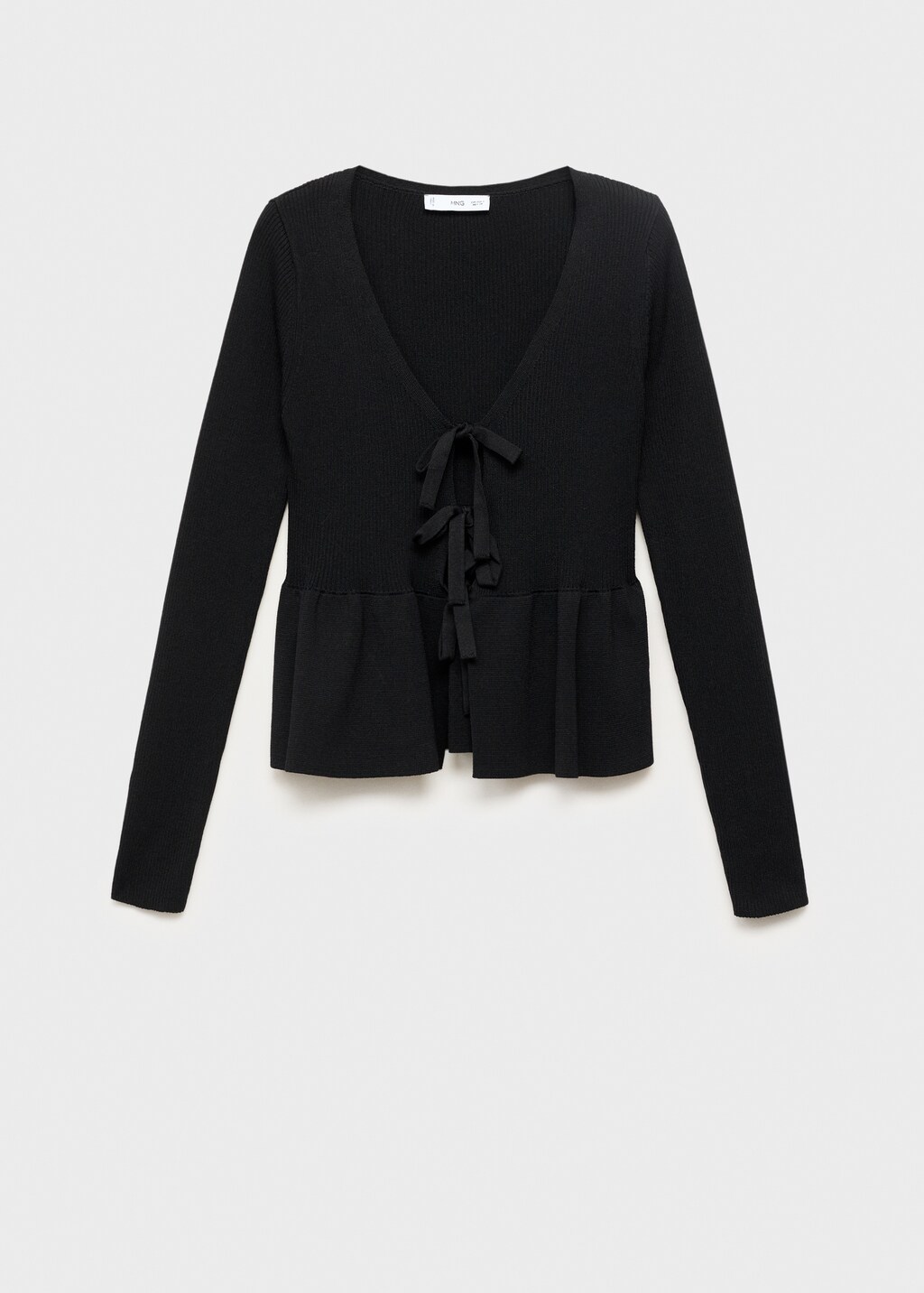 Mango Knitted cardigan with ties