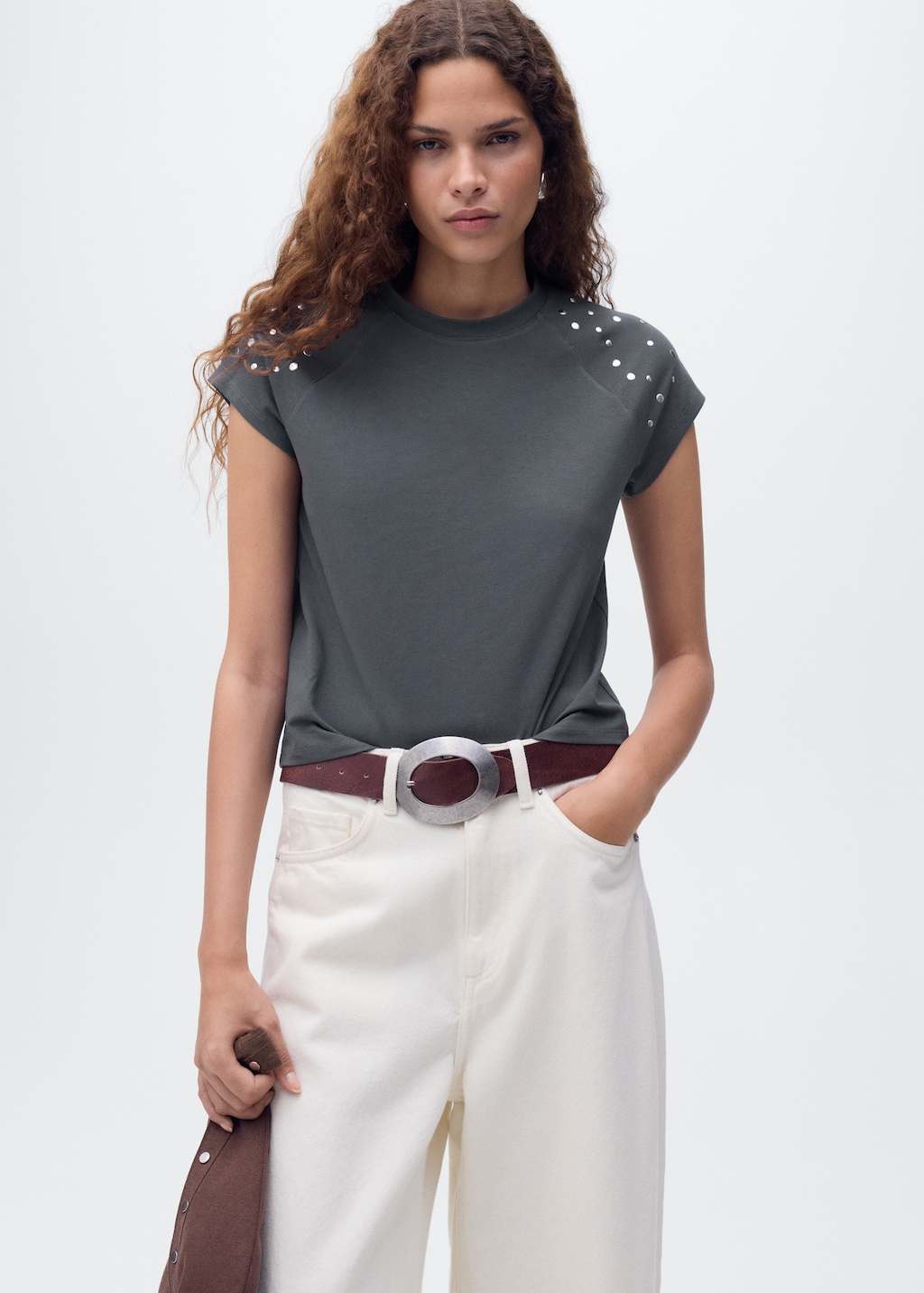 Cotton t-shirt with studs