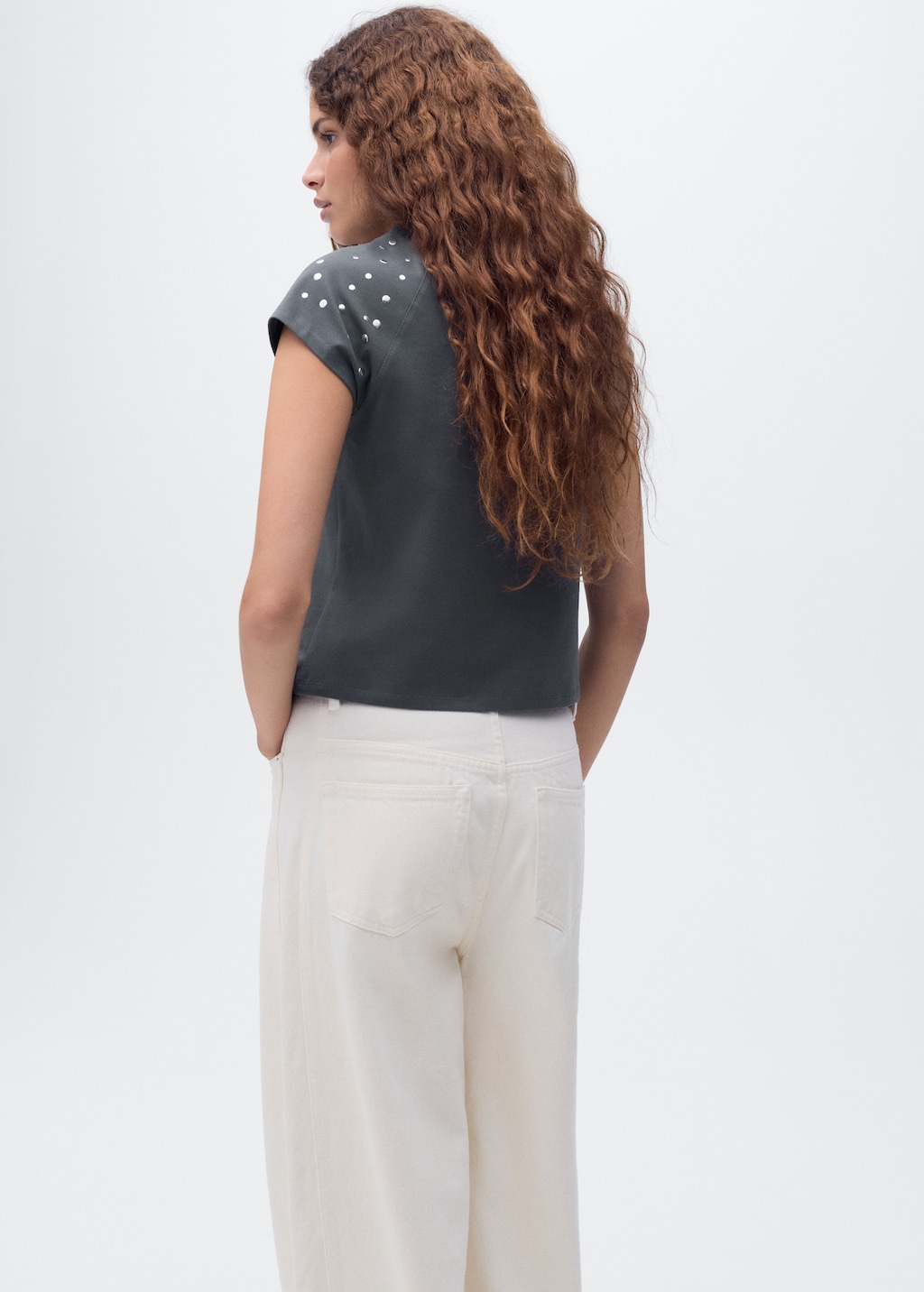 Cotton t-shirt with studs