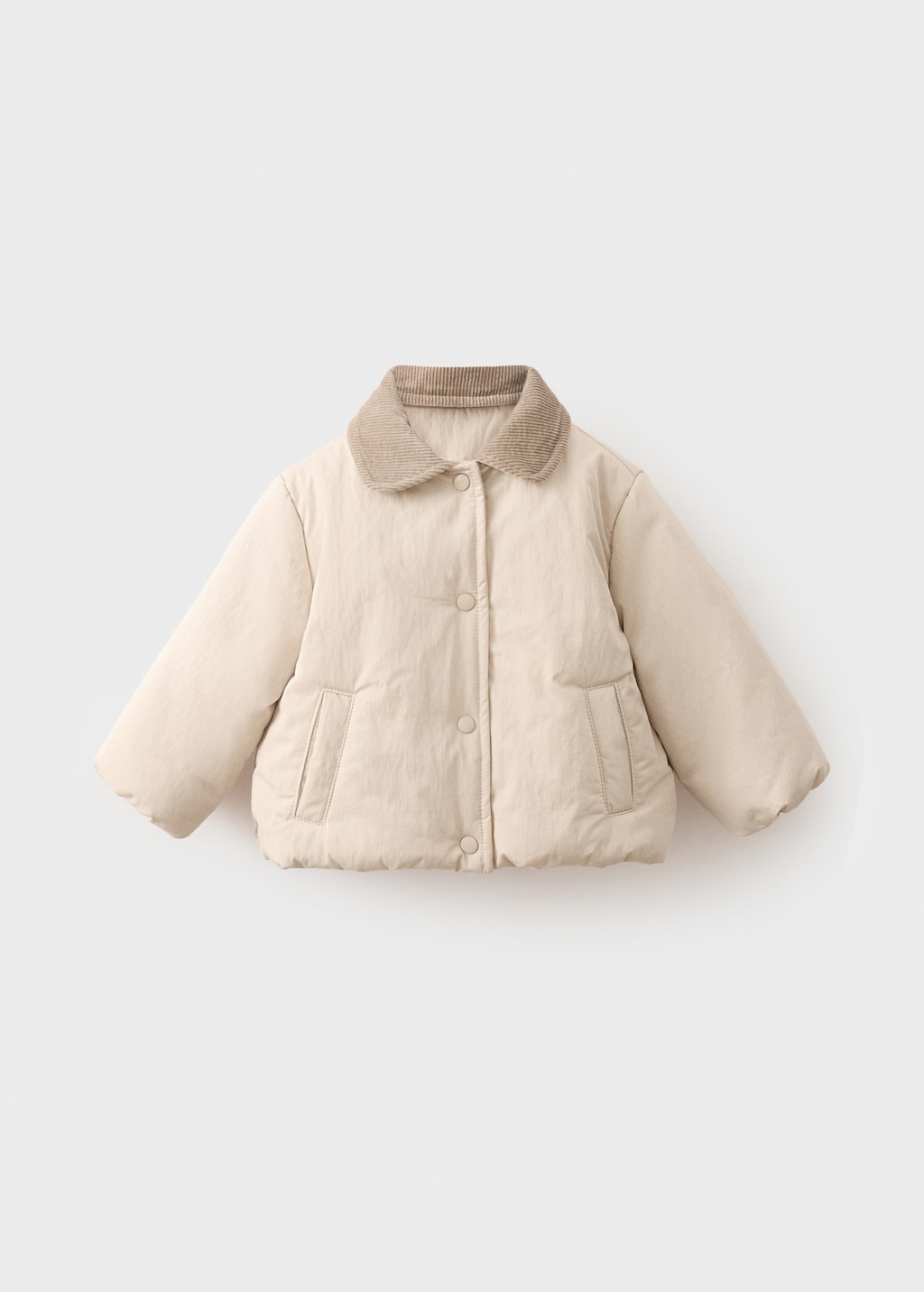 Quilted anorak with contrasting collar