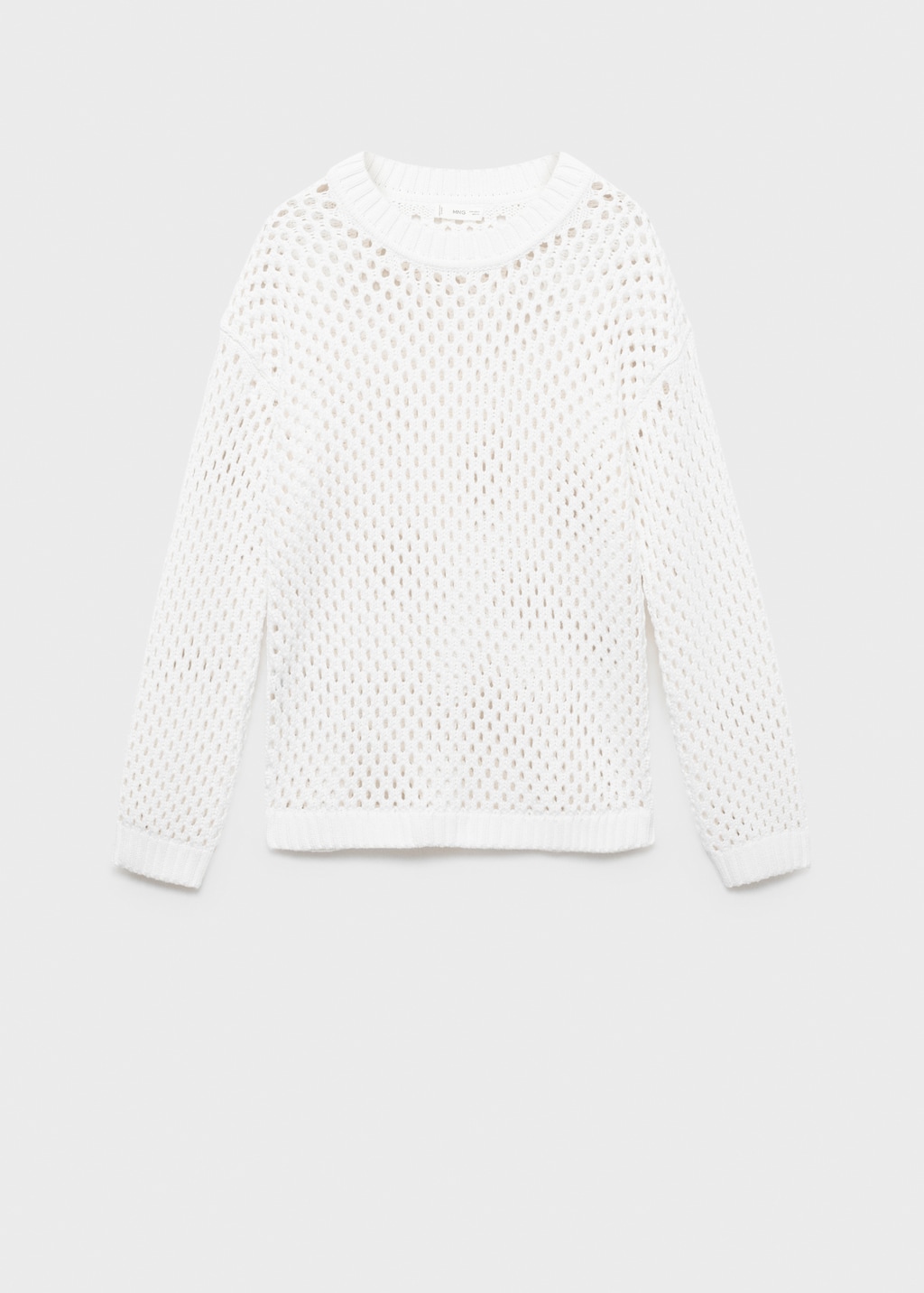 Knit sweater with lace pattern