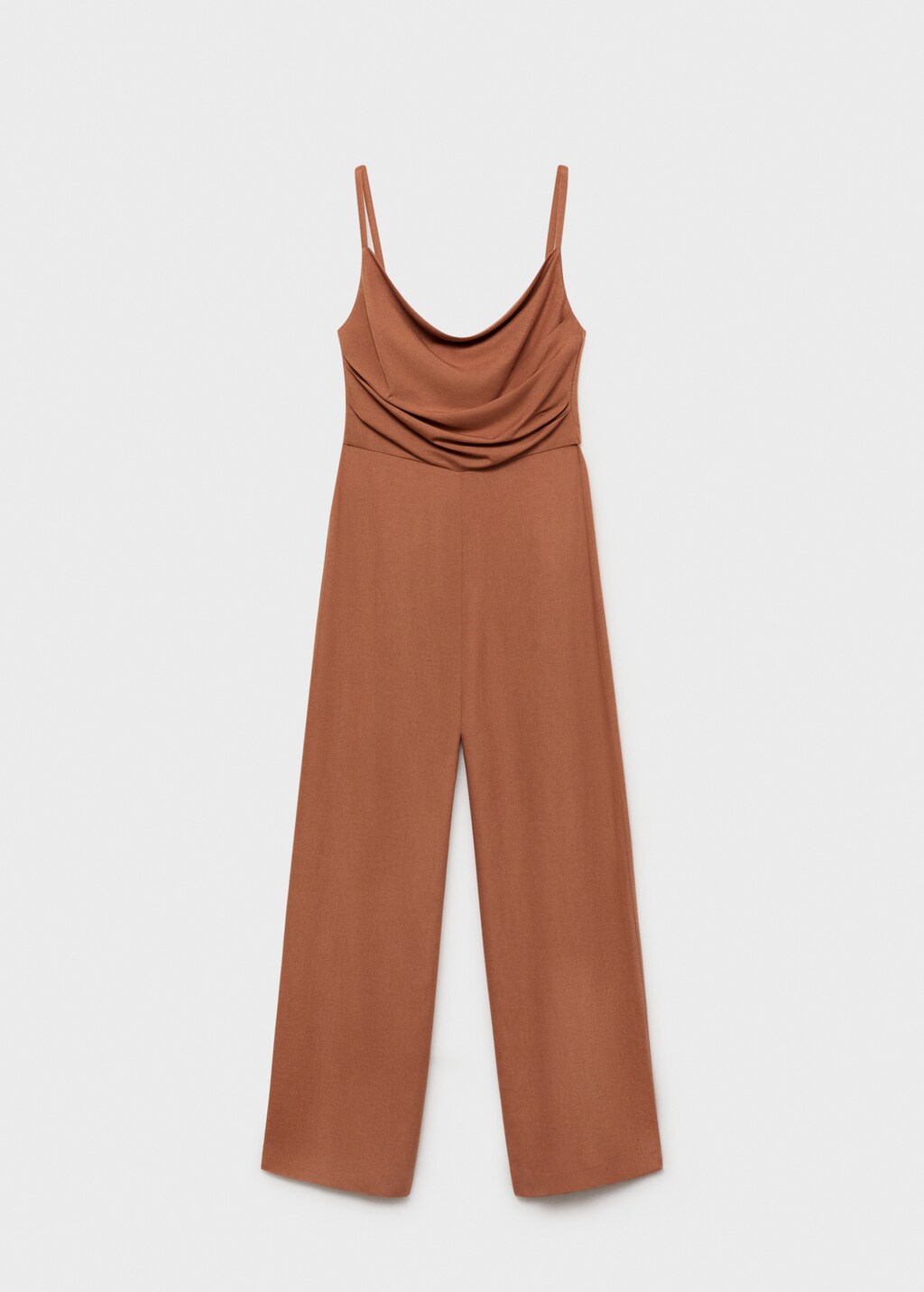 Long jumpsuit with draped neckline