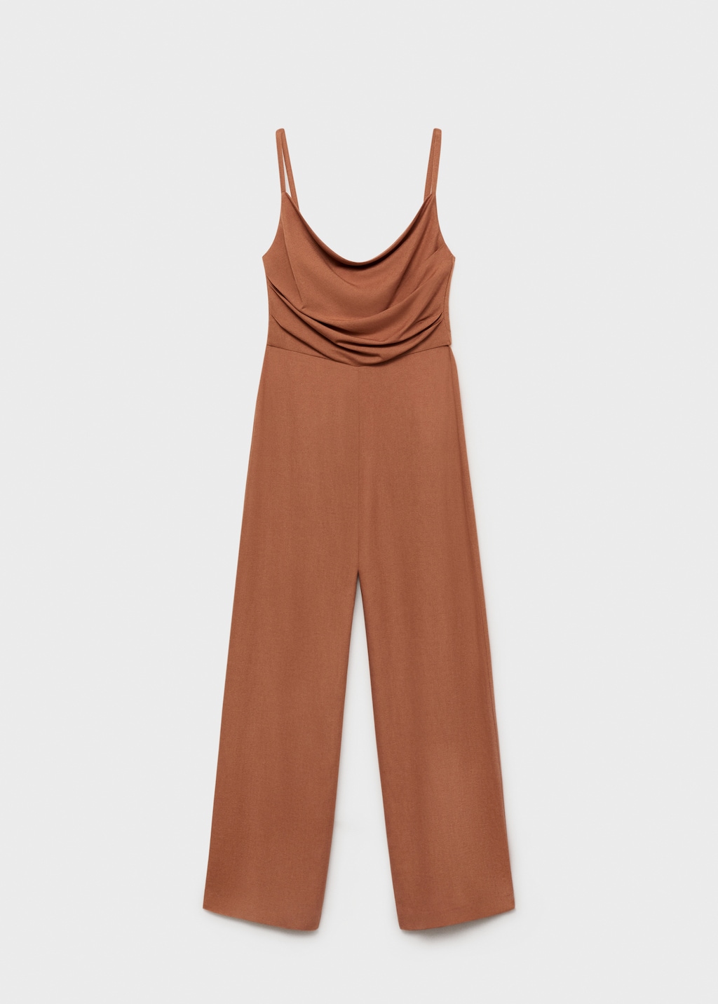 Long jumpsuit with draped neckline