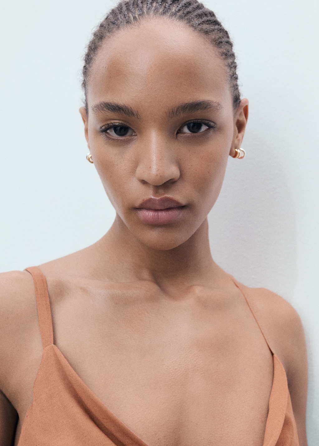 Long jumpsuit with draped neckline