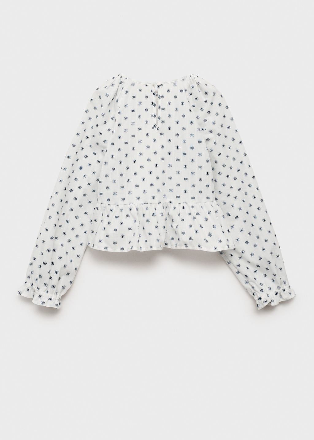 Embroidered printed blouse