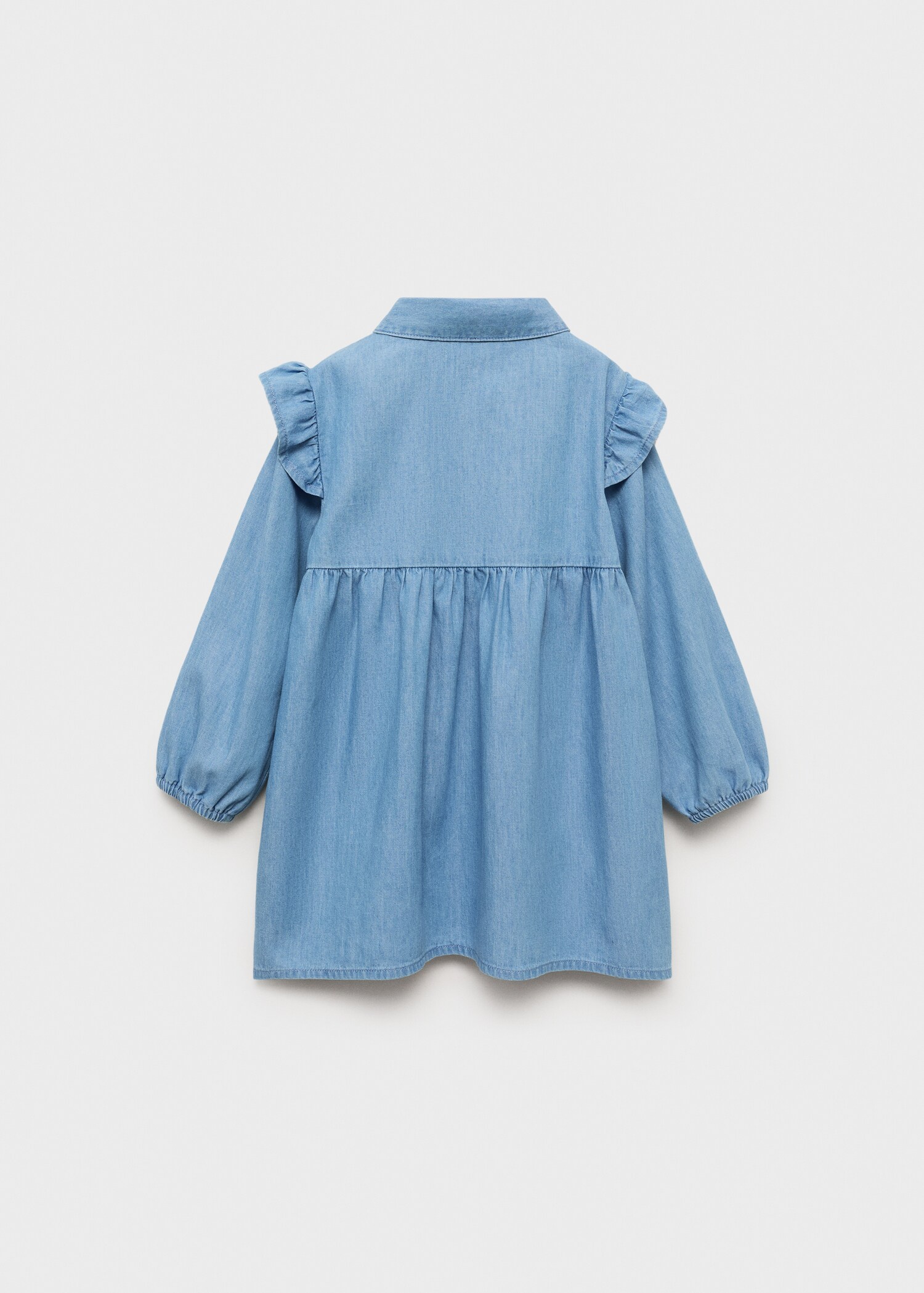 Ruffled denim dress - Reverse of the article
