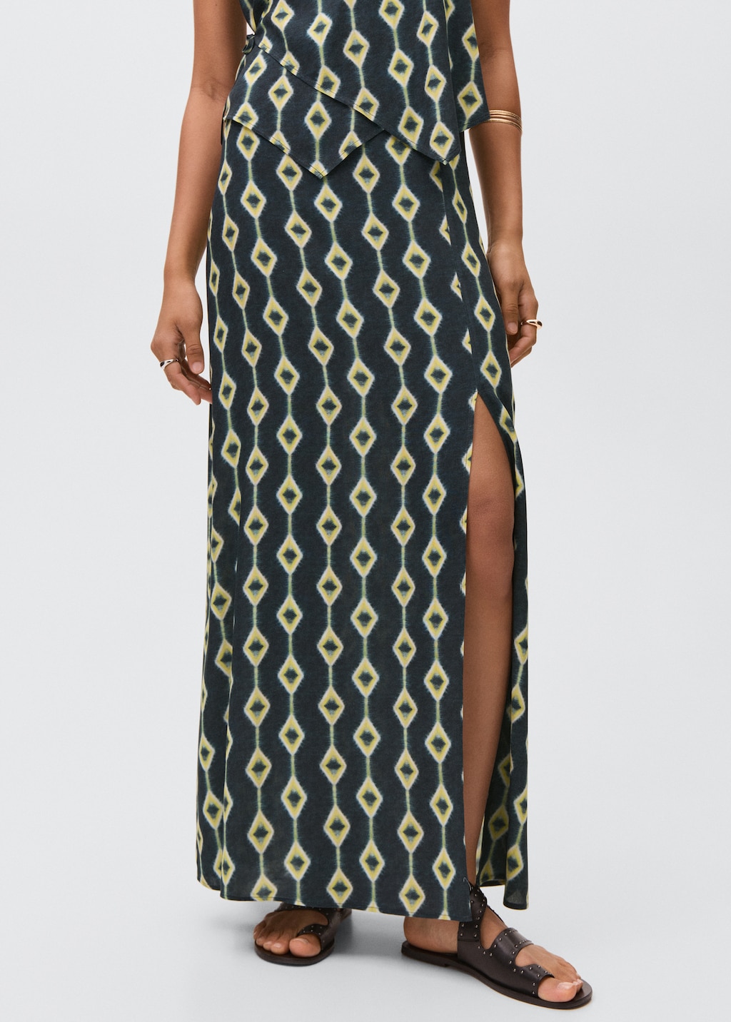 Printed long skirt