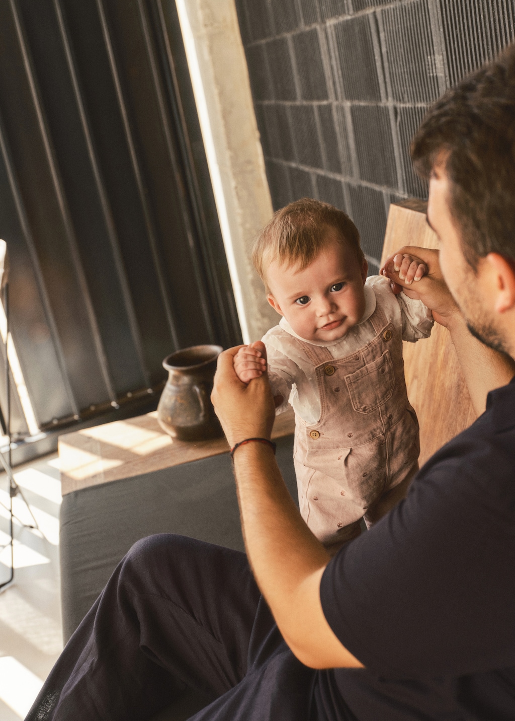Embroidered denim dungarees