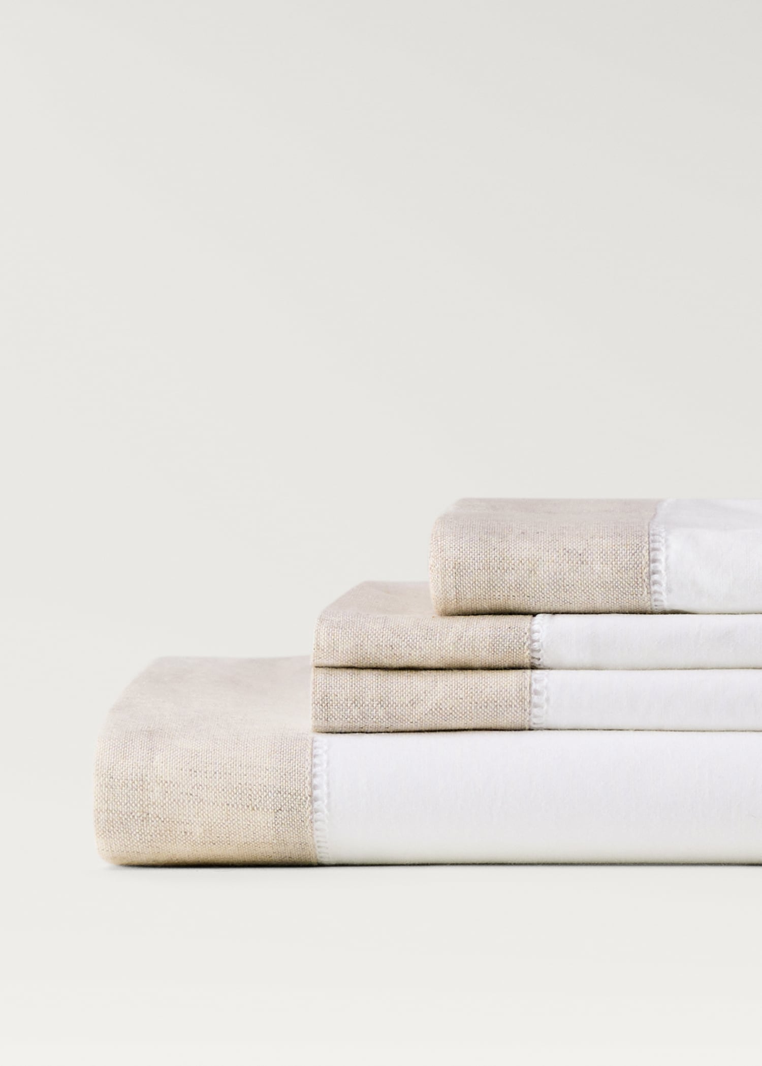 Drap plat percale de coton bord lin lit 180/200 cm - Détail de l'article 2