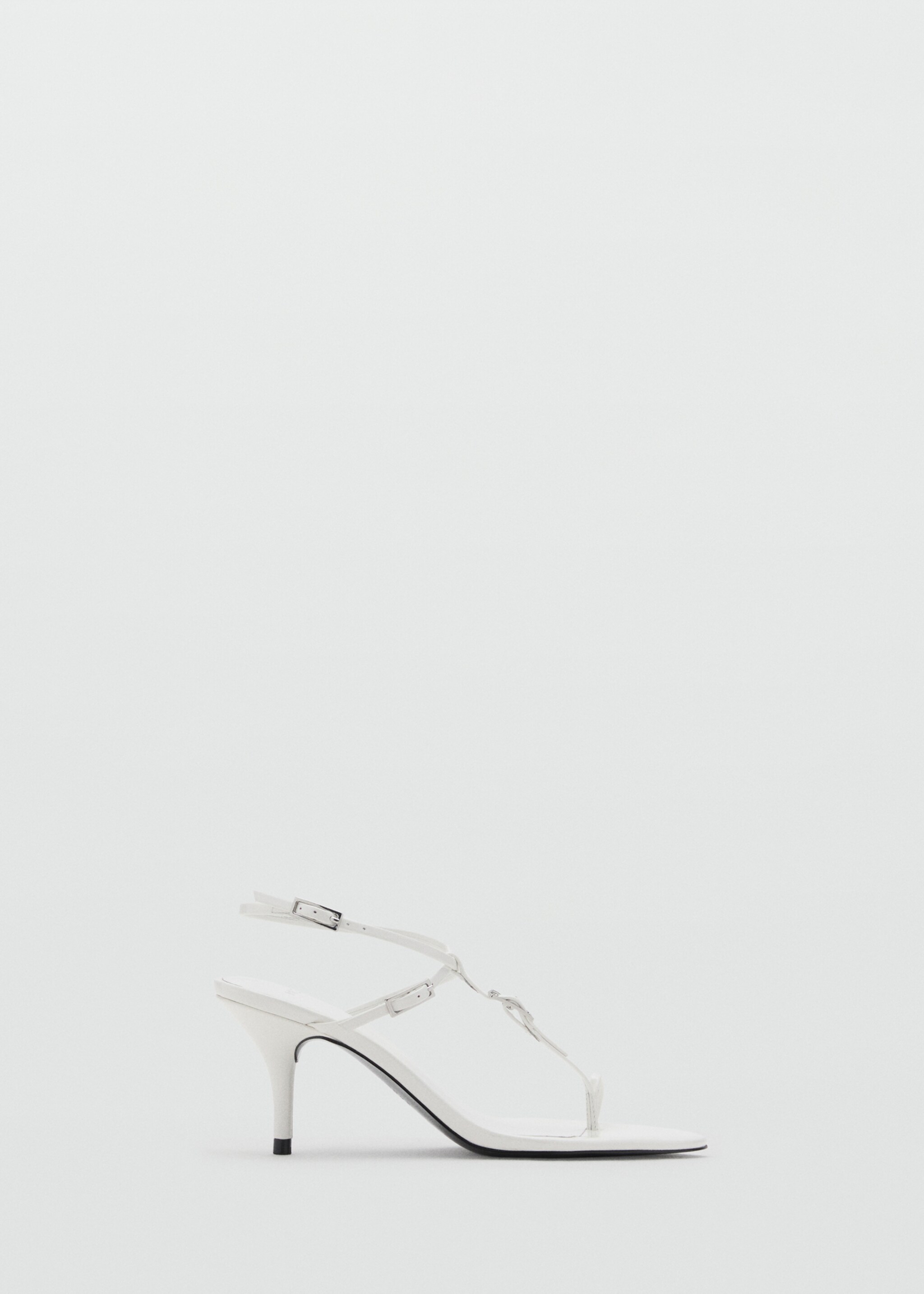 Leather heeled sandals with buckles - Article without model, White. Ref: 17083308-00.