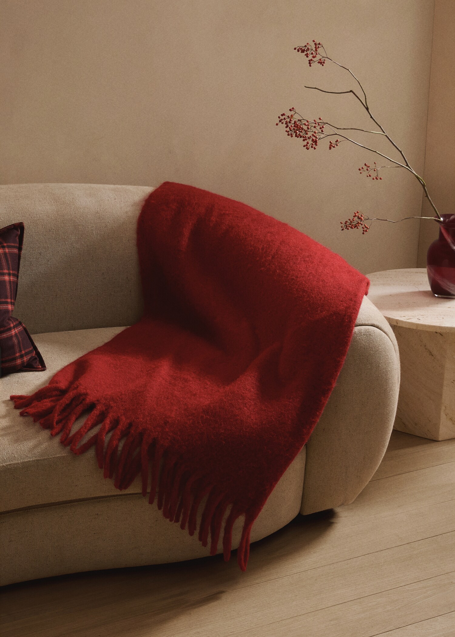 Carded wool blend melange throw - Details of the article 7