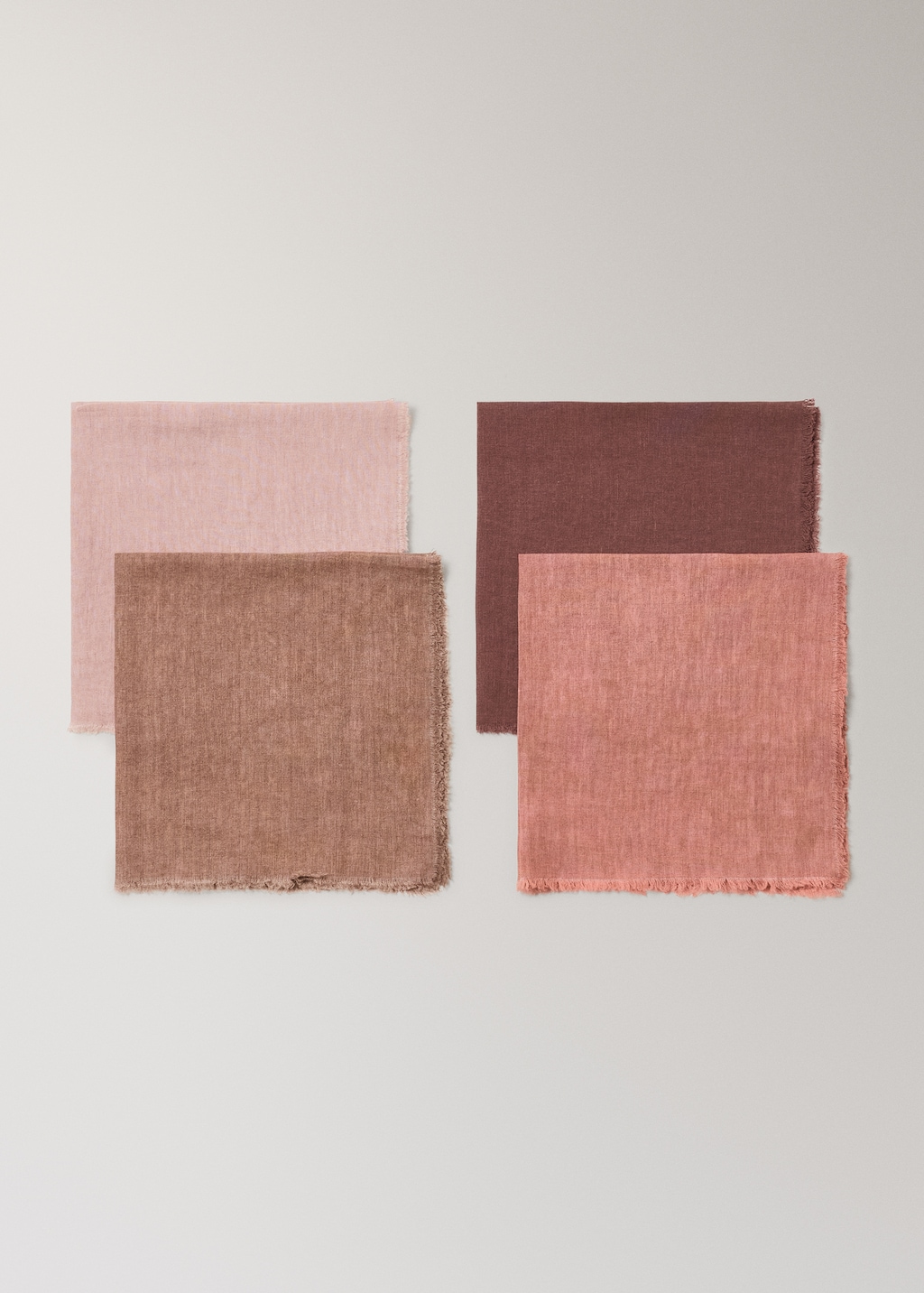 Linen napkins with frayed edges