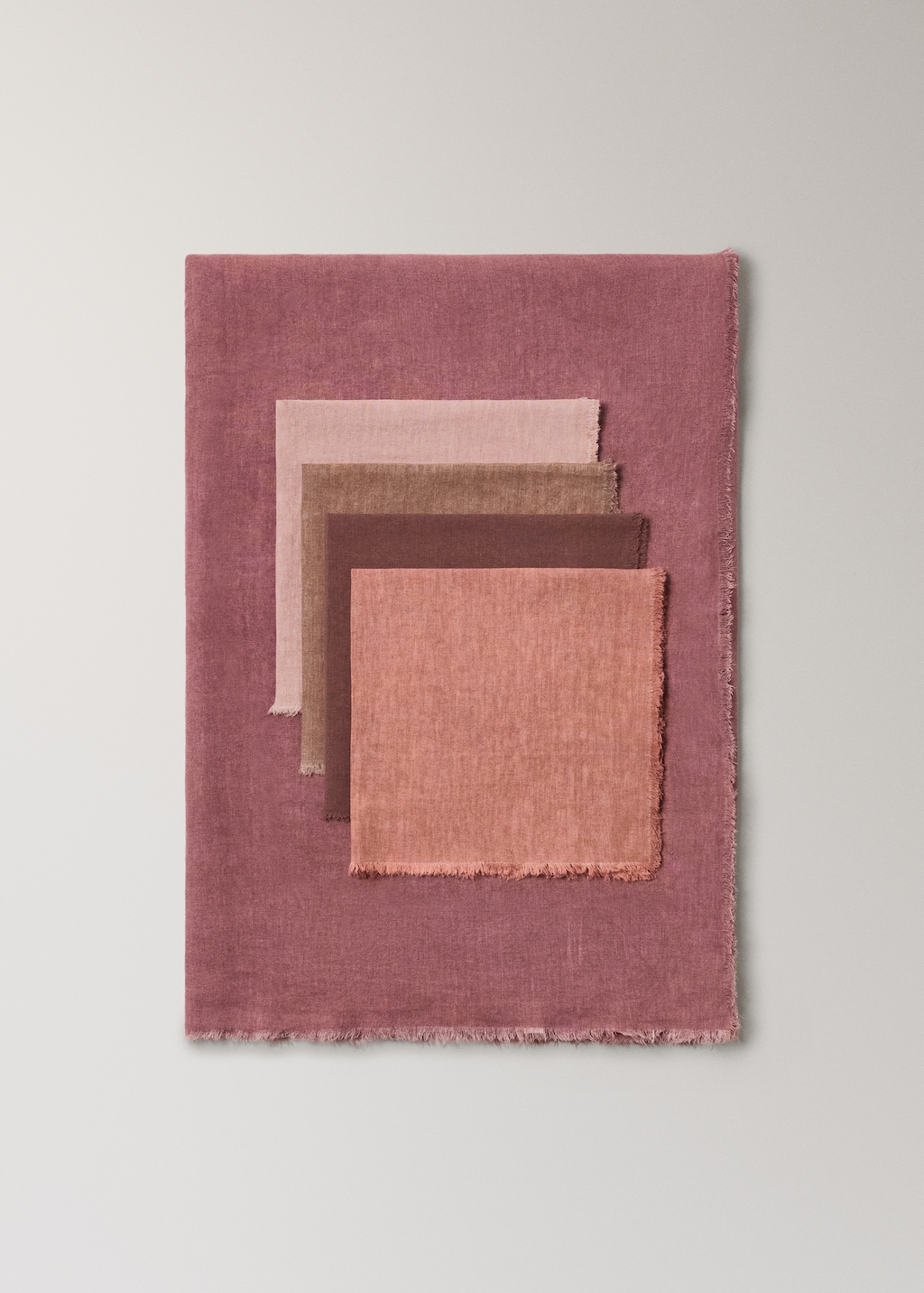 Linen napkins with frayed edges