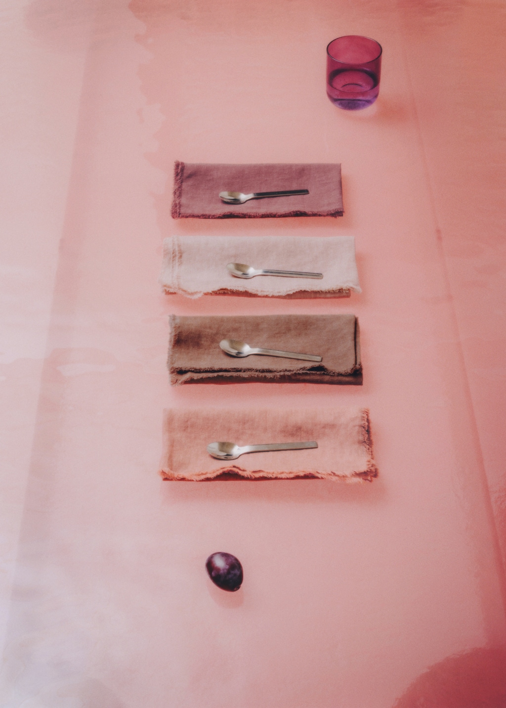 Linen napkins with frayed edges