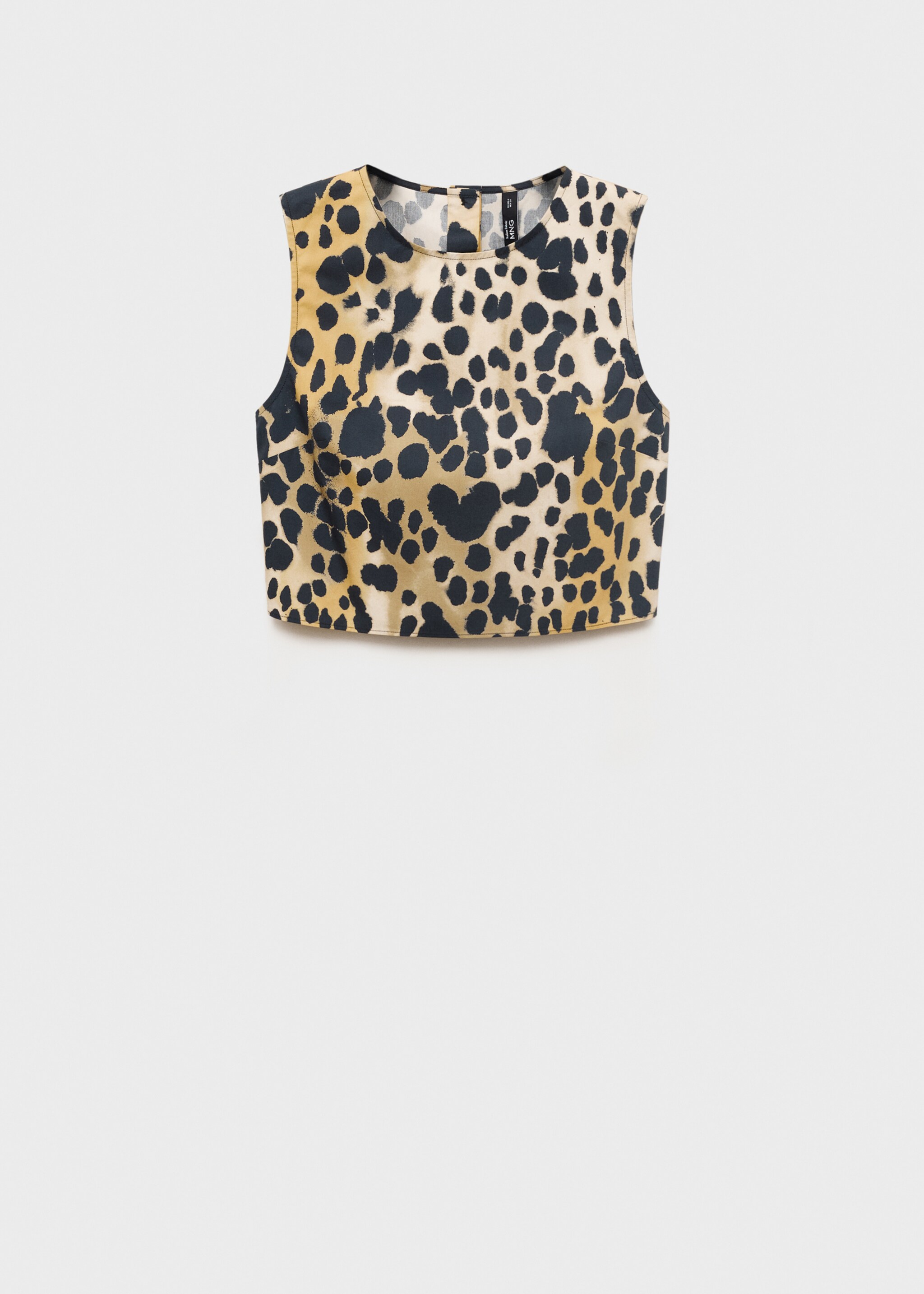 Animal-print cotton crop top - Article without model