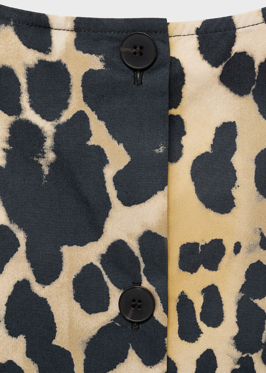 Mango Leopard-print buttoned crop top