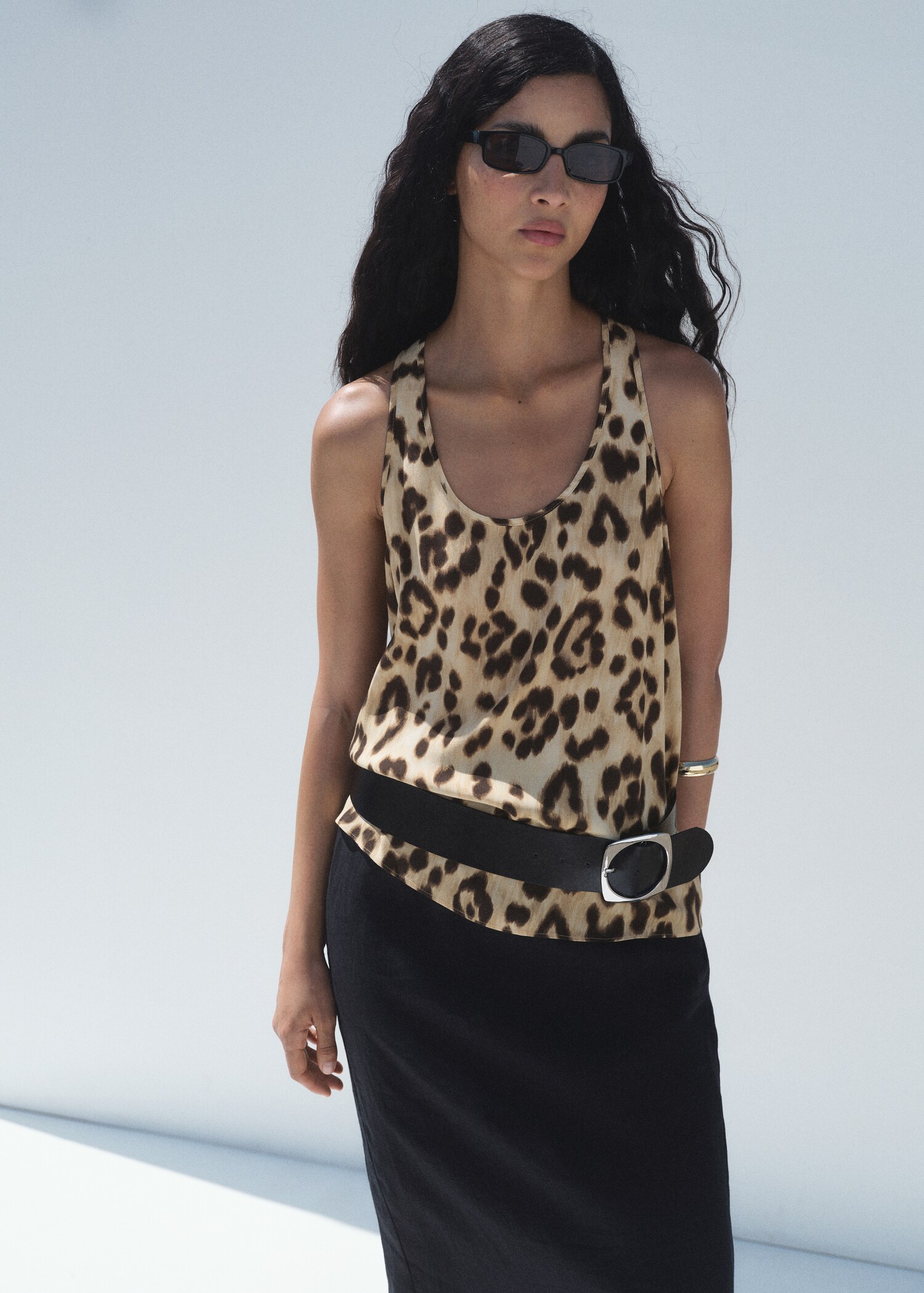 Top fluido animal print - Plano medio