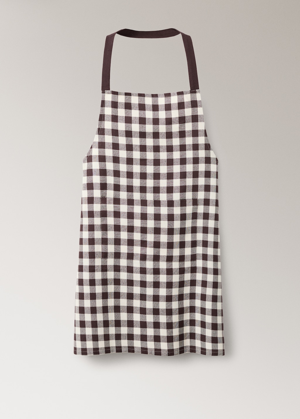 Gingham check cotton apron