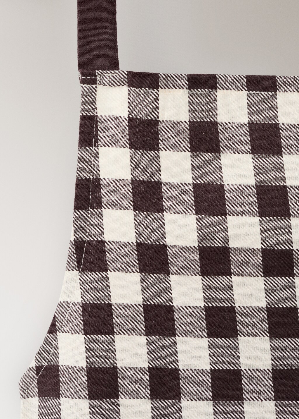 Gingham check cotton apron