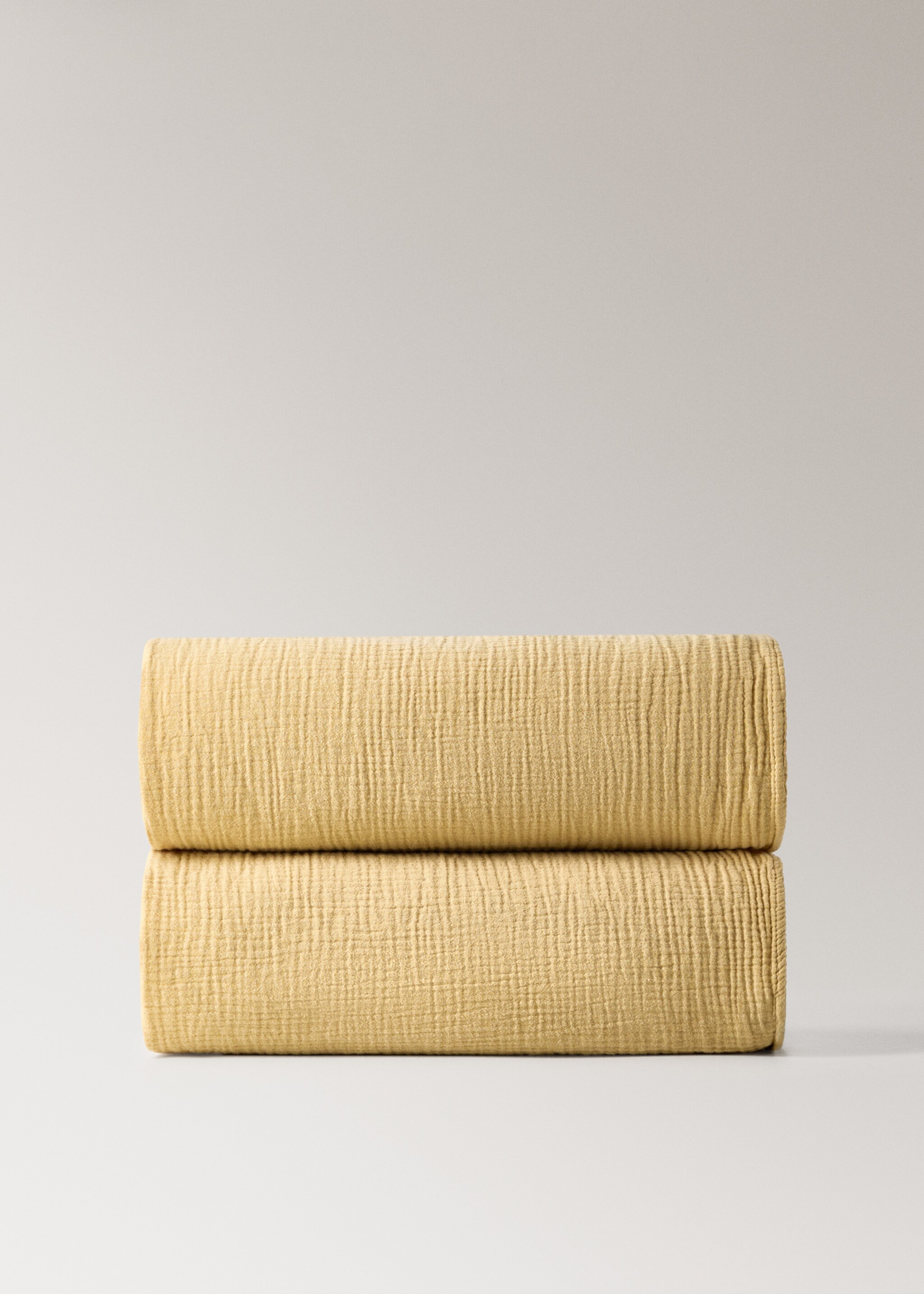 Cotton muslin baby blanket - Article without model, Yellow. Ref: 17083333-00.