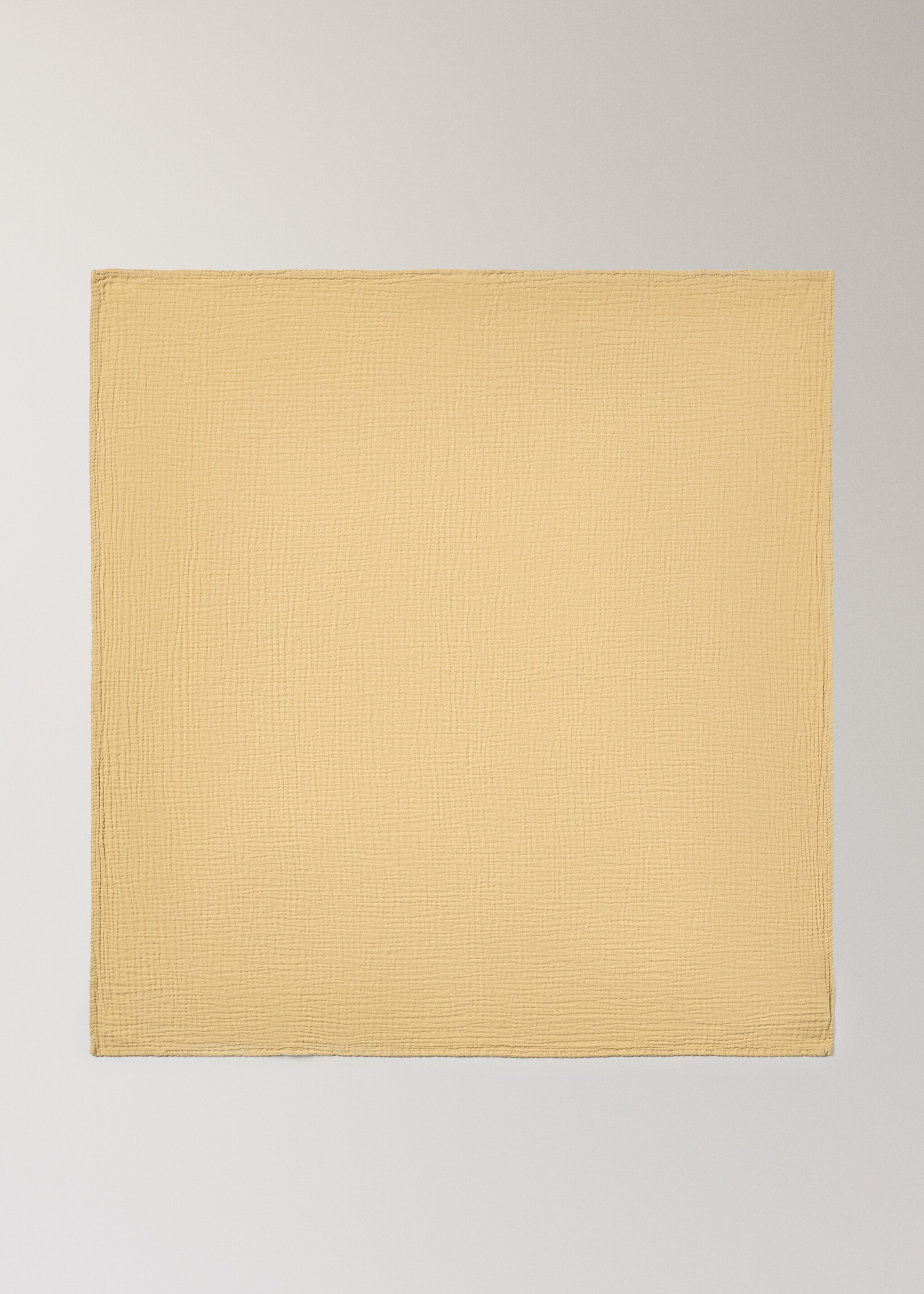 Cotton muslin baby blanket - Details of the article 3, Yellow. Ref: 17083333-00.