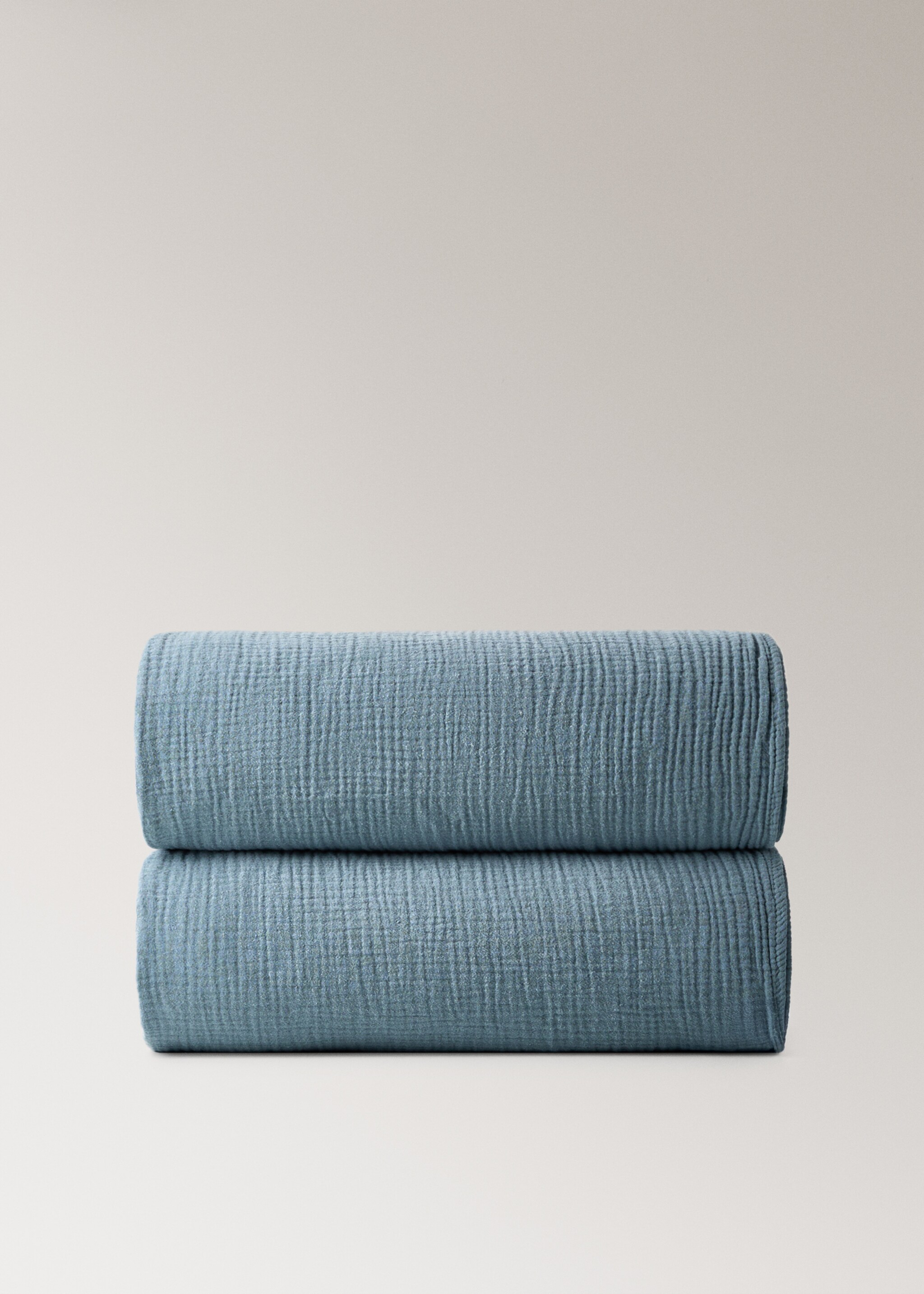 Cotton muslin baby blanket - Article without model, Ink Blue. Ref: 17083333-00.
