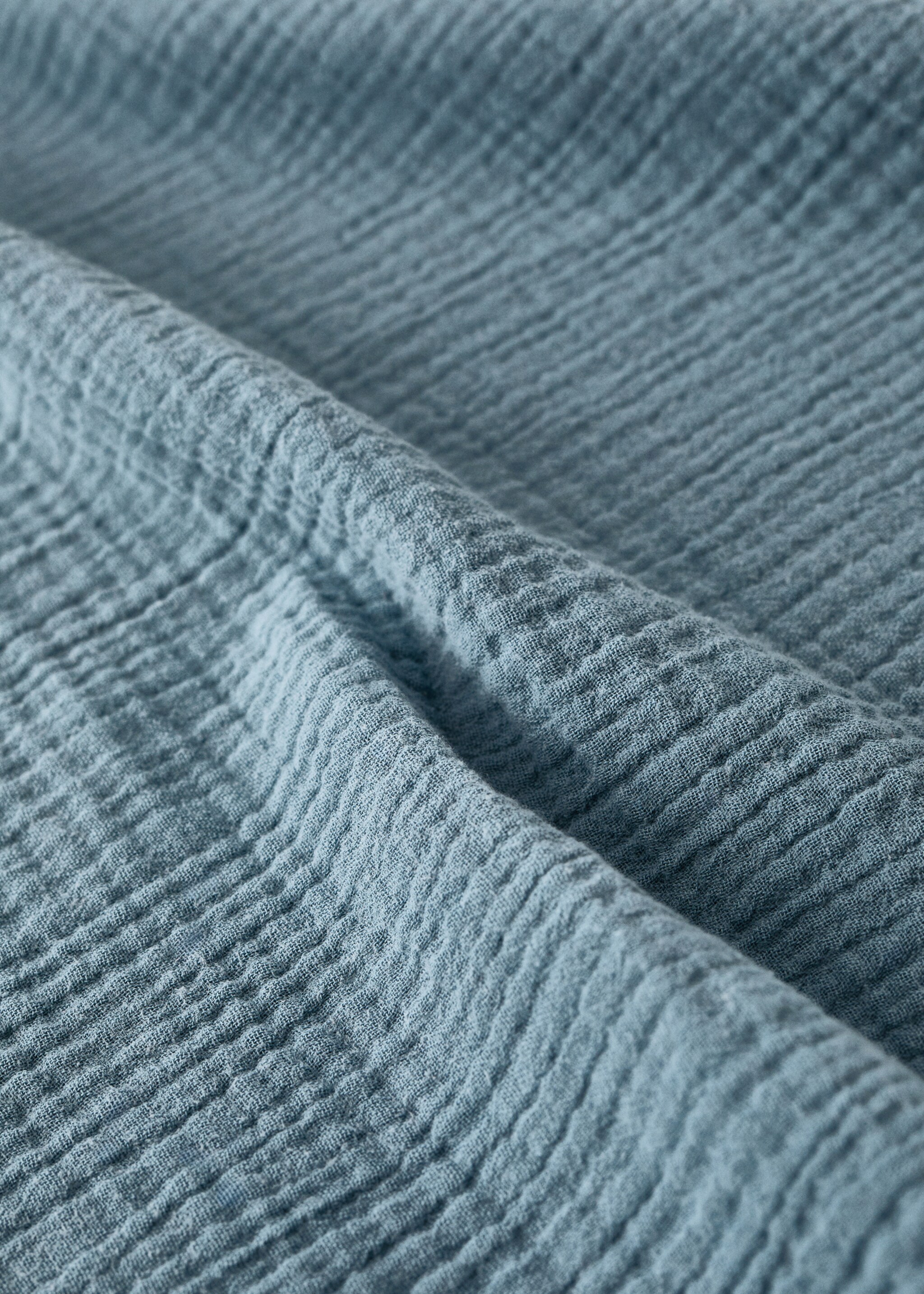 Cotton muslin baby blanket - Details of the article 1, Ink Blue. Ref: 17083333-00.