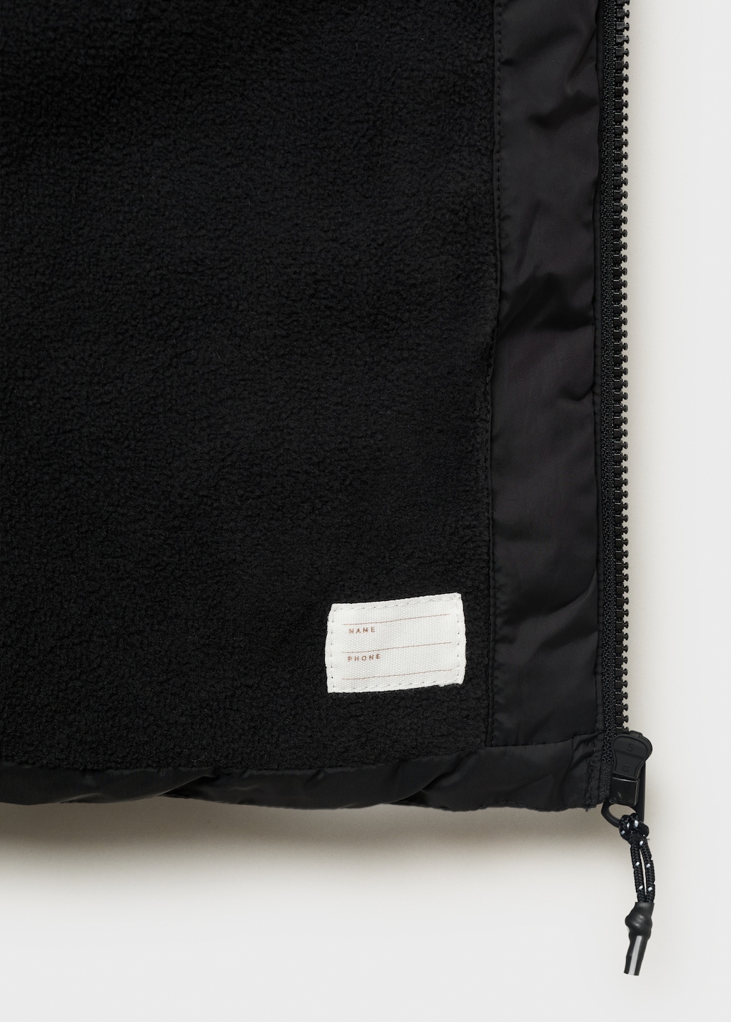 Long coat with padded lining