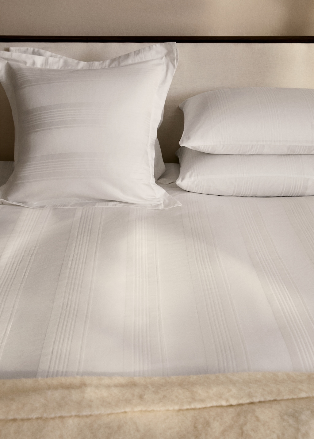 300-thread count cotton satin striped duvet cover for 180/200 cm bed
