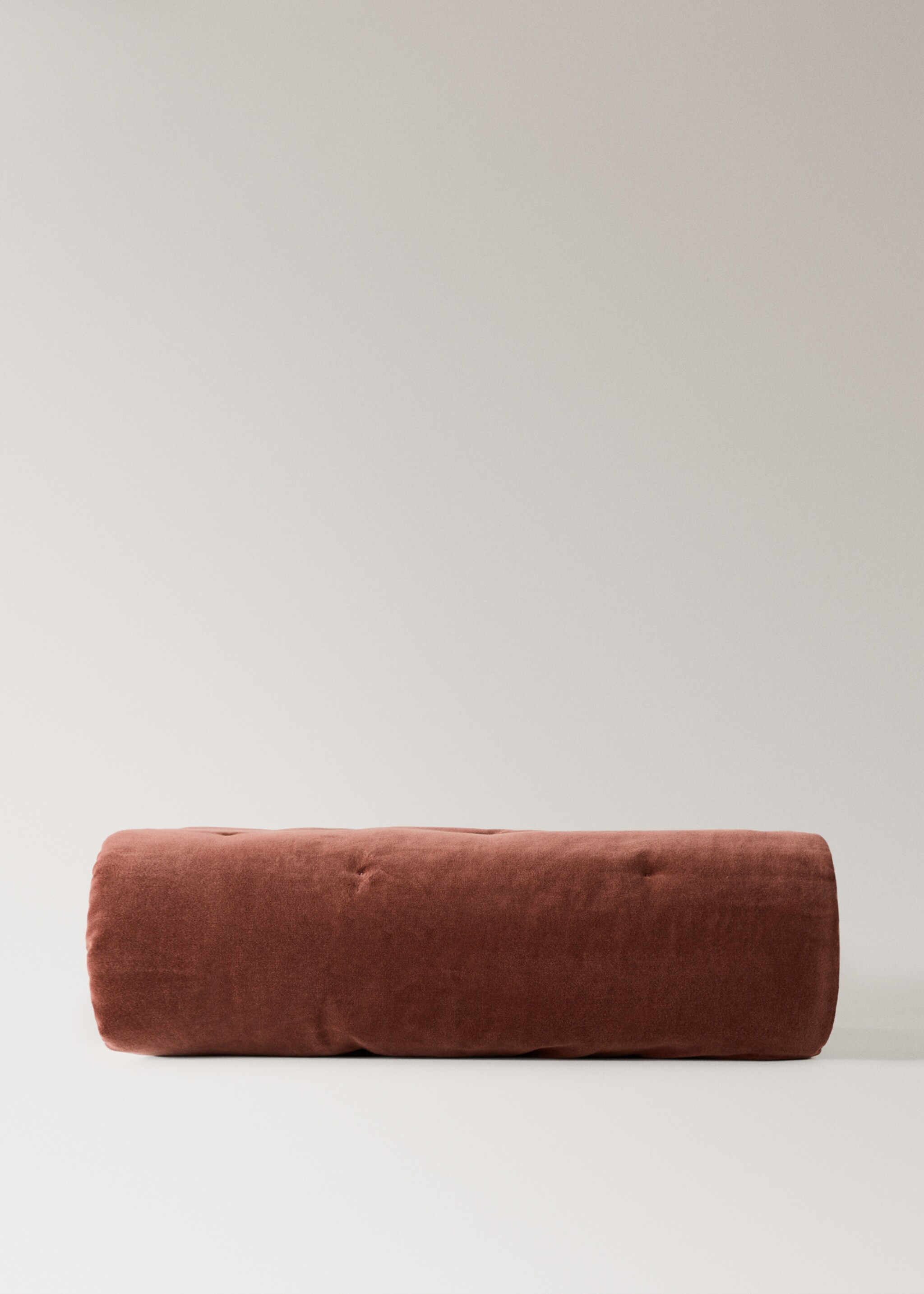 Cotton velvet bedspread for end of bed 85x200 cm - Article without model, Russet. Ref: 17083807-00.
