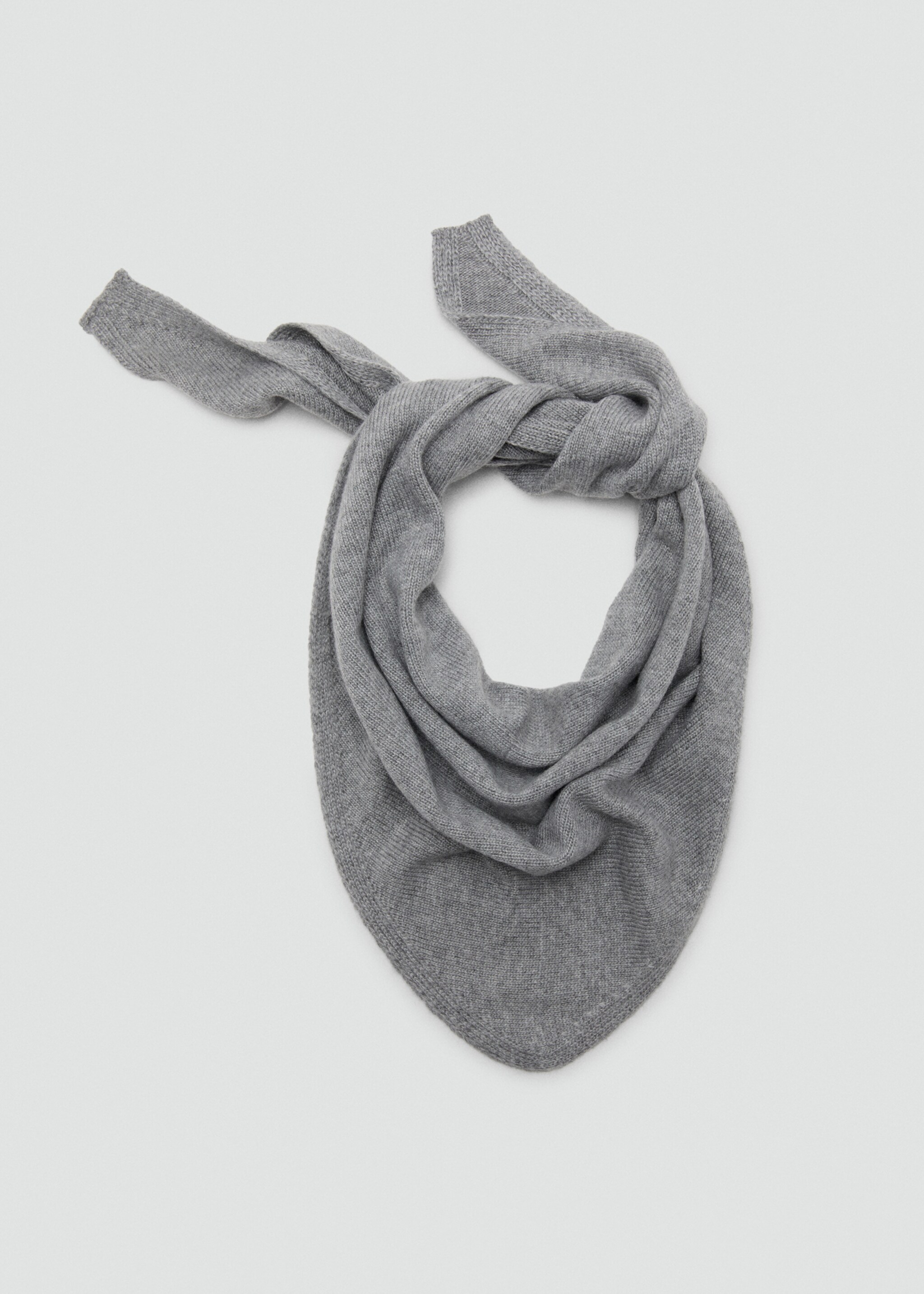 Wool knit bandana - Details of the article 1, Medium Heather Grey. Ref: 17083818-00.