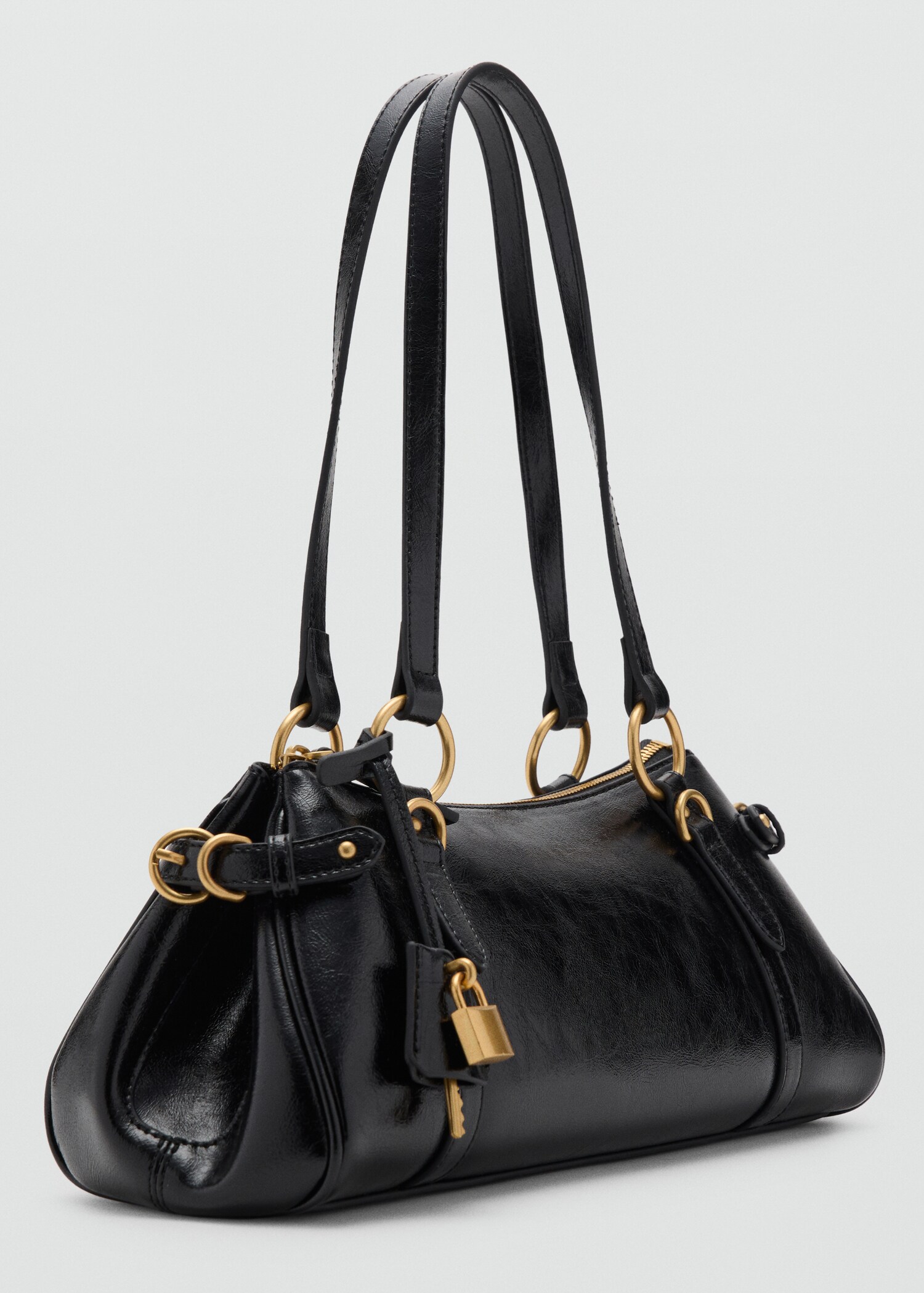 Bowling shoulder bag with charm - Medium plane