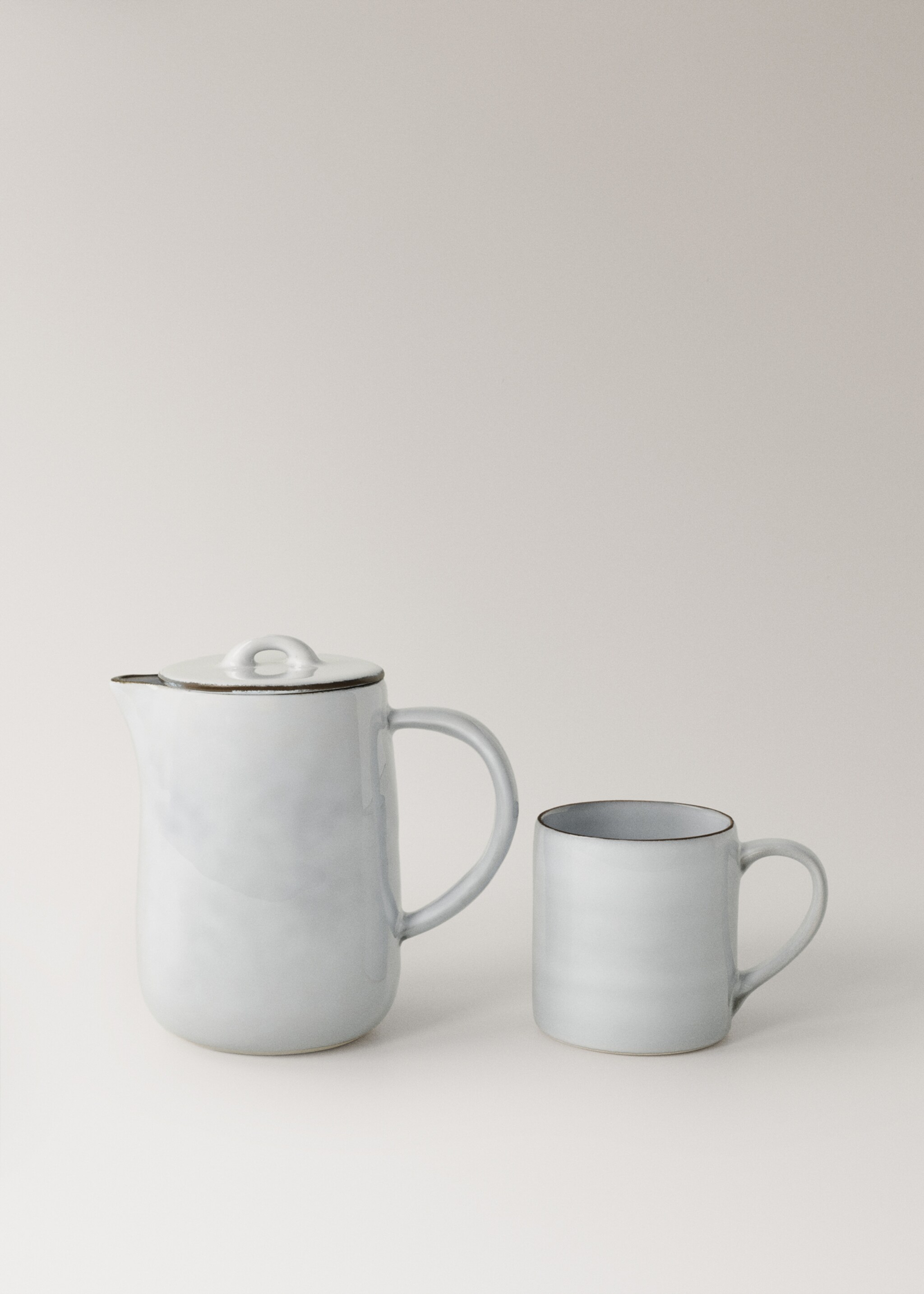 Contrast stoneware teapot - Details of the article 3, White. Ref: 17083825-00.