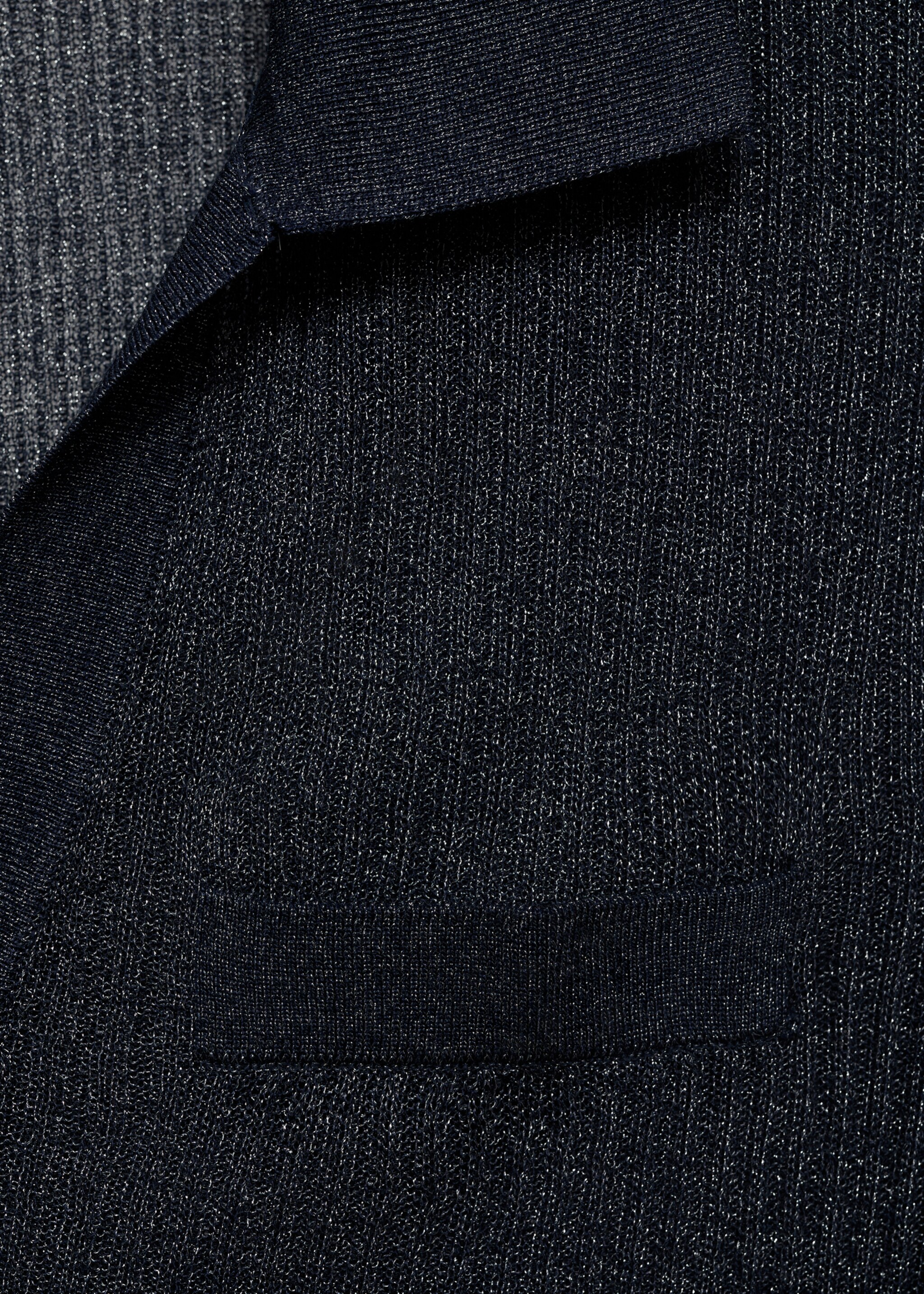 Lurex knitted V-neck sweater - Details of the article 8, Navy. Ref: 17084073-00.