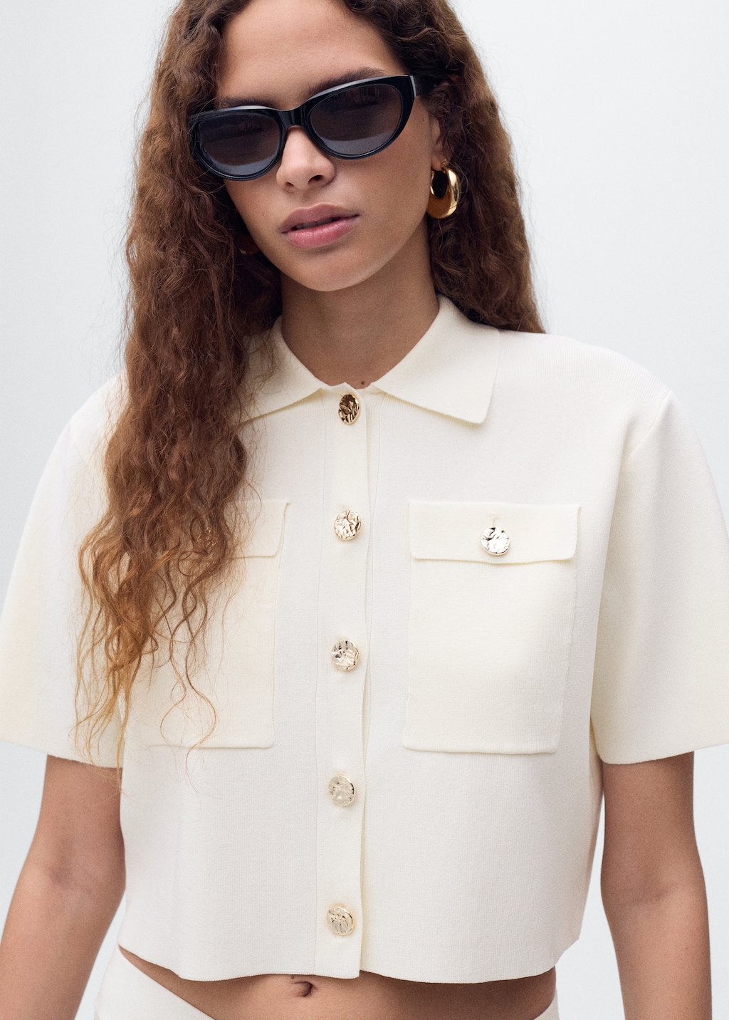 Short-sleeved knitted jacket